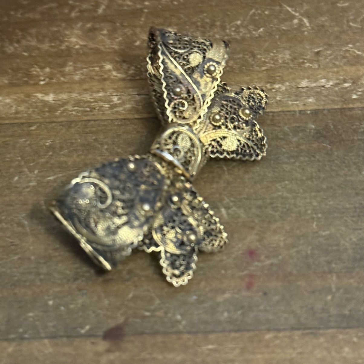 Vintage Vintage gold vermeil filigree bow brooch Size ONE SIZE - 2 Thumbnail
