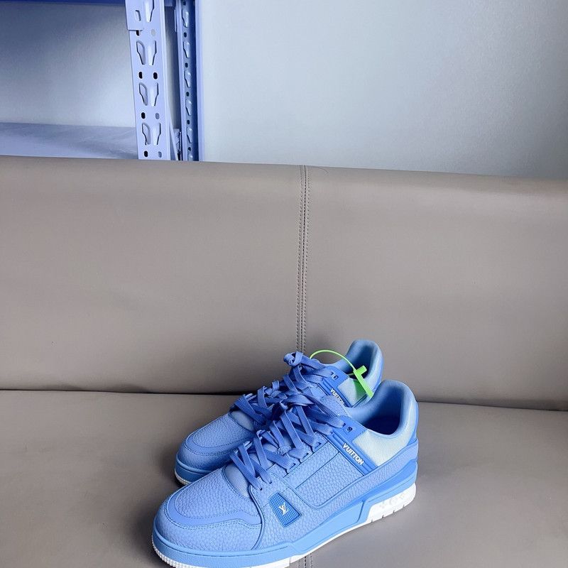 Louis Vuitton Louis Vuitton Blue Trainer Low-Top Sneakers for Women 0079 Size US 10 / IT 40 - 1 Thumbnail