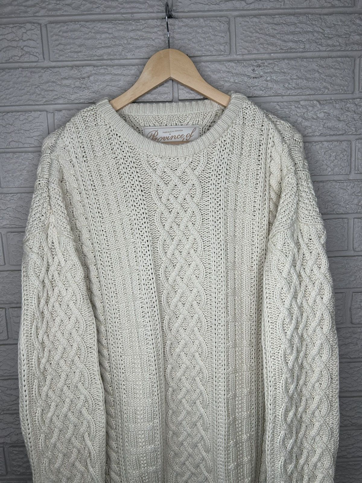 Vintage Province Of Canada White Cable Knit Sweater Size US L / EU 52-54 / 3 - 5 Thumbnail
