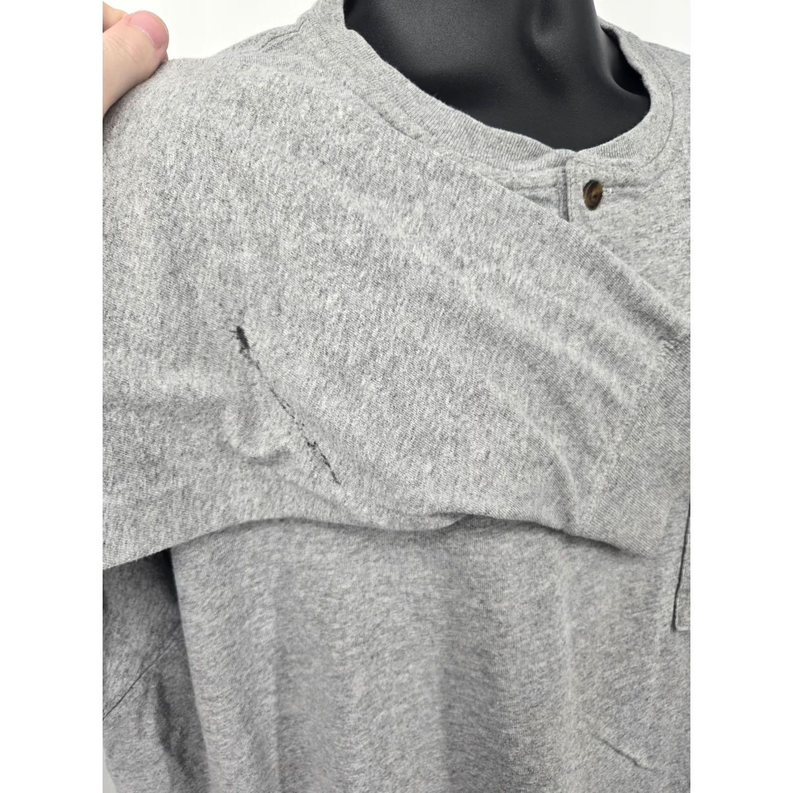 Carhartt Carhartt Henley T-Shirt 2XL Gray Long Sleeve Men XXL Gray Logo Knit Cotton Polyester Shirt Casual Vintage: No, Indoor/Outdoors? Size US XXL / EU 58 / 5 - 2 Thumbnail