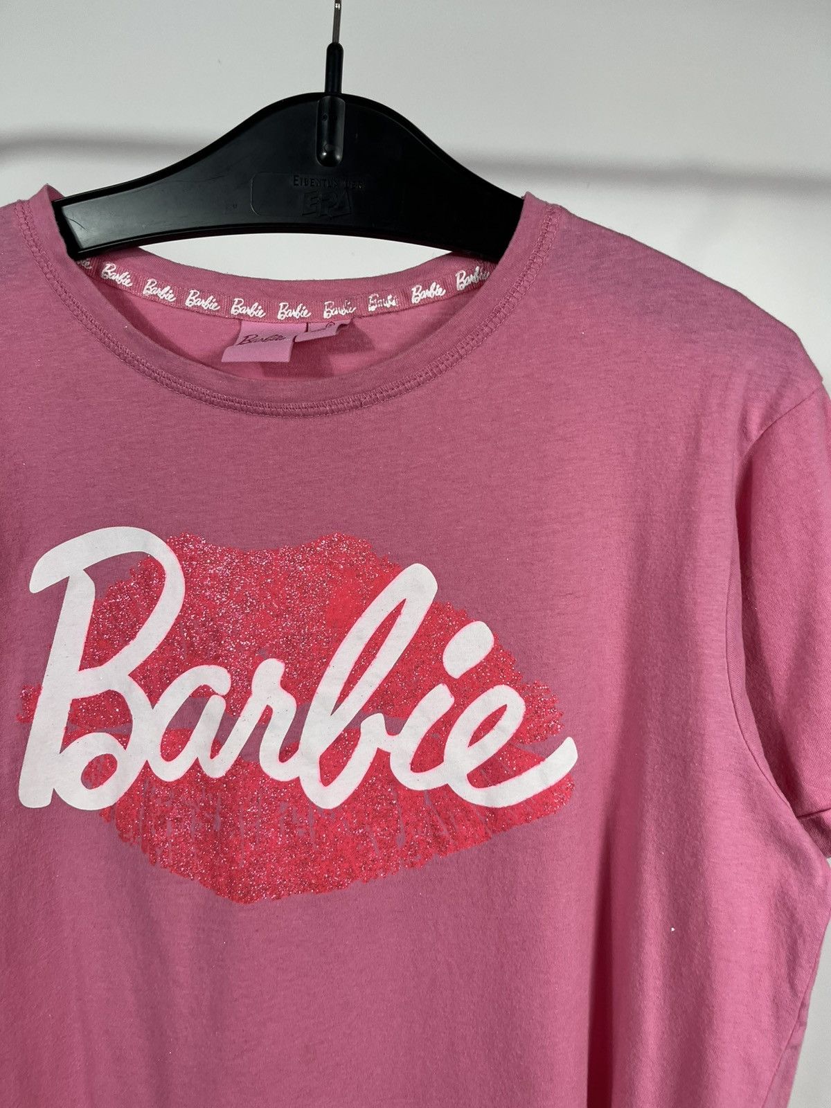 Other Barbie Pink Glitter Lips Logo Graphic T-Shirt Women’s Size L Size L / US 10 / IT 46 - 3 Thumbnail