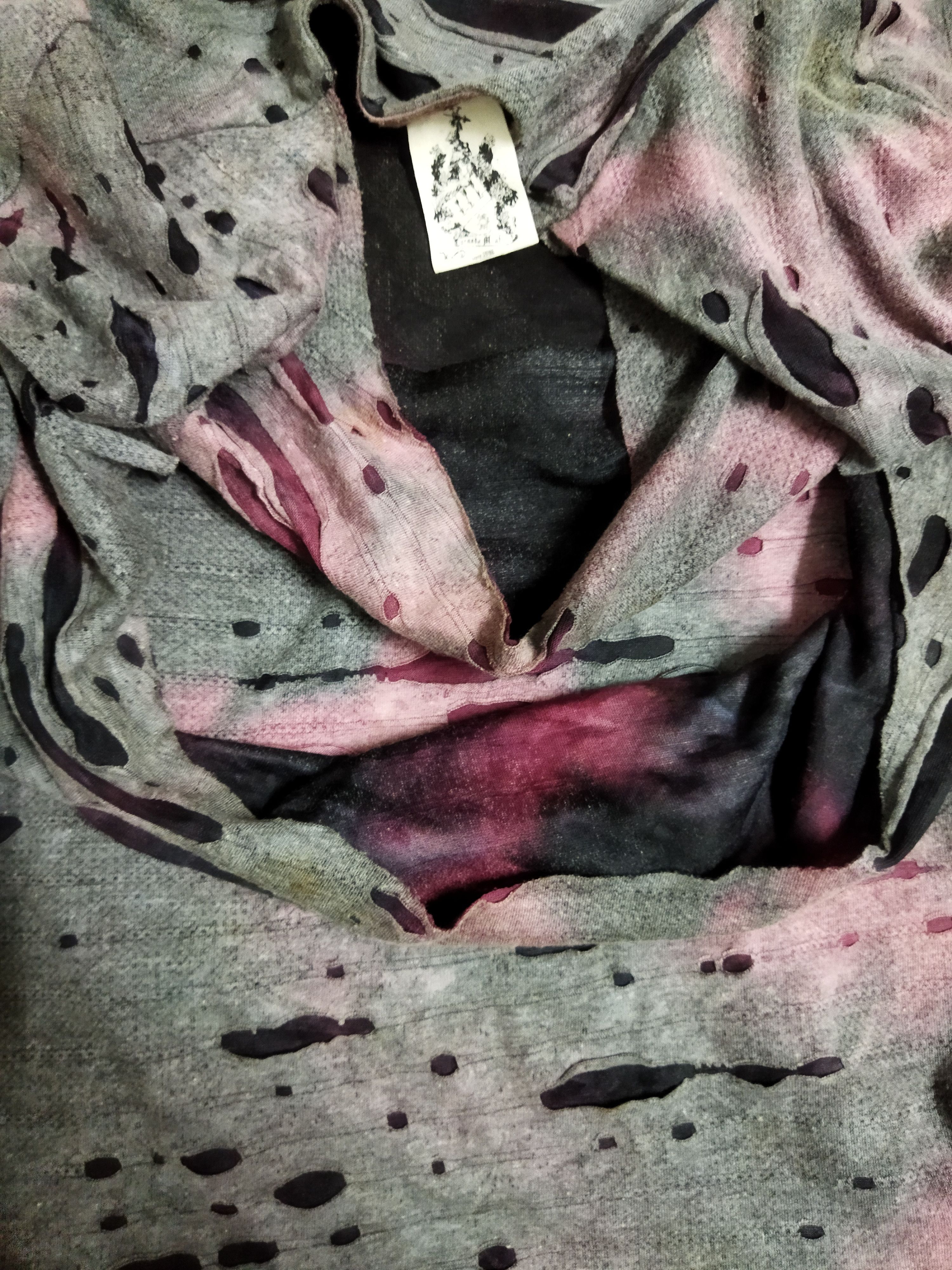 Tornado Mart Tornado Mart Tie Dye Blood Double Layer Ripped Shirt Size US M / EU 48-50 / 2 - 7 Thumbnail