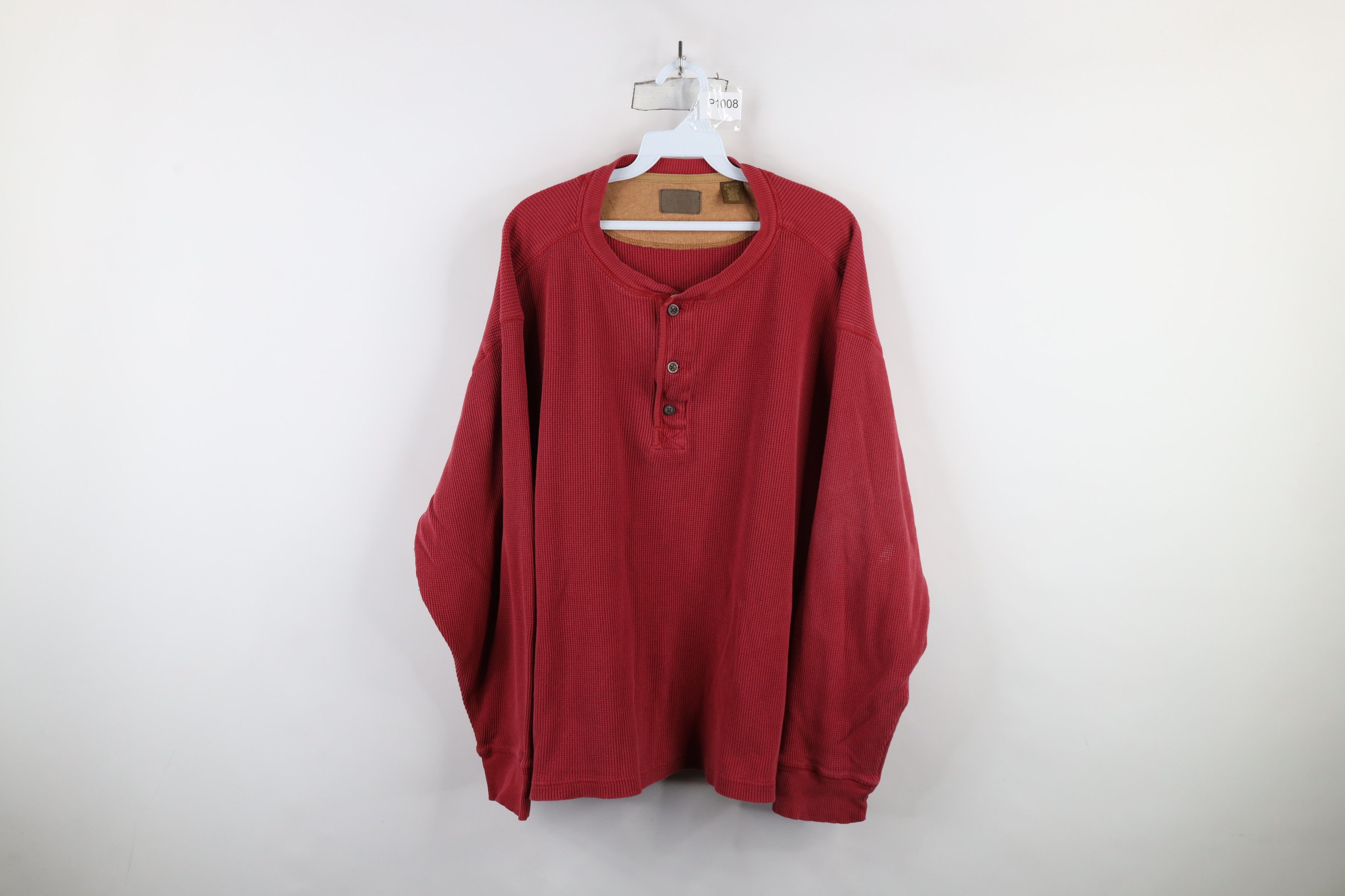 Vintage Vintage 90s Streetwear Boxy Fit Thermal Waffle Knit T-Shirt Size US XXL / EU 58 / 5 - 1 Thumbnail