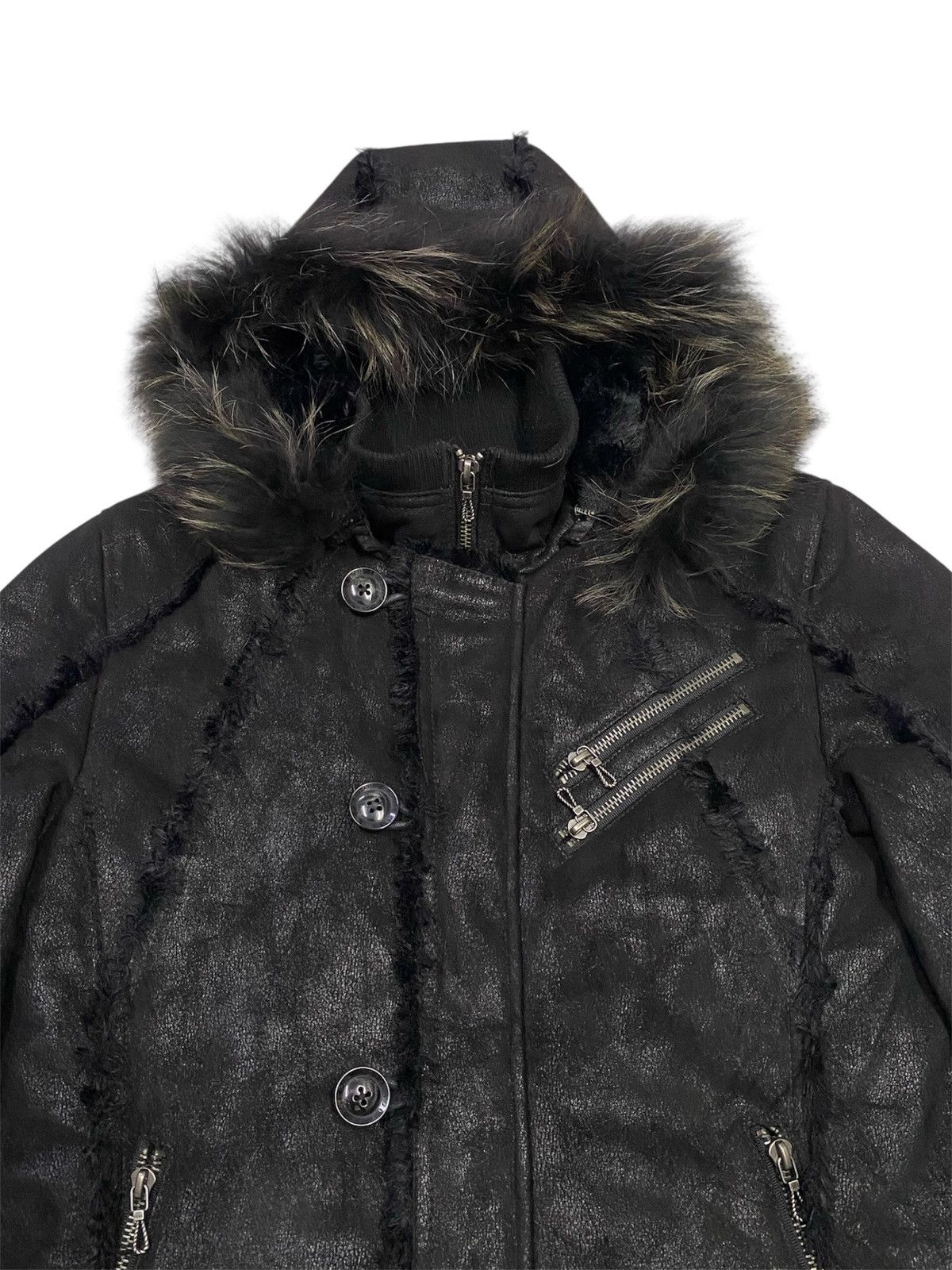 GOSTAR DE FUGA Fuga Waxed Faux Fur Suede Cotton Hoodie Jacket Size M / US 6-8 / IT 42-44 - 6 Thumbnail