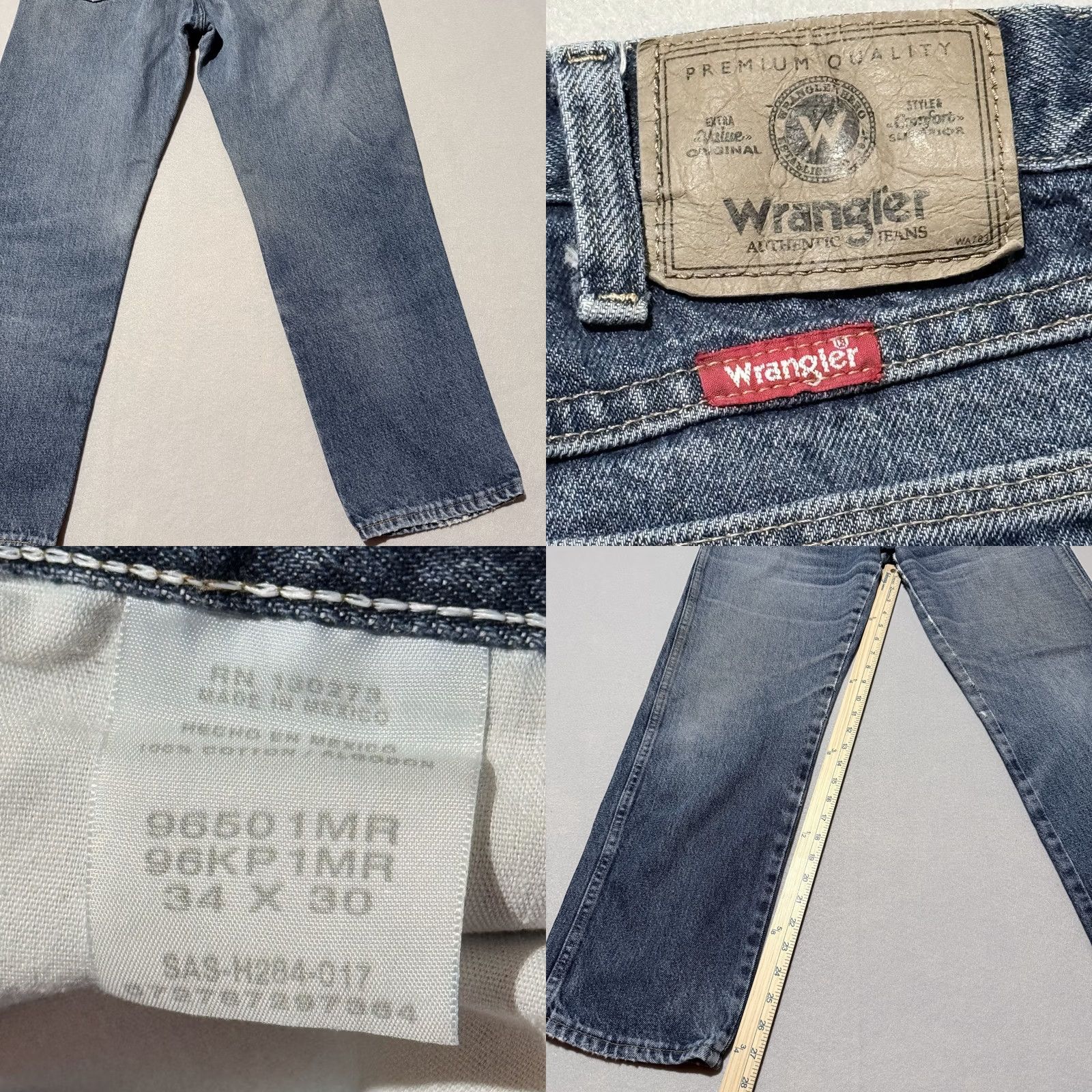 Wrangler Wrangler Jeans Men's Blue Denim Mid-Rise Classic Fit Straight Zip Fly - 34X30 Size US 34 / EU 50 - 8 Thumbnail
