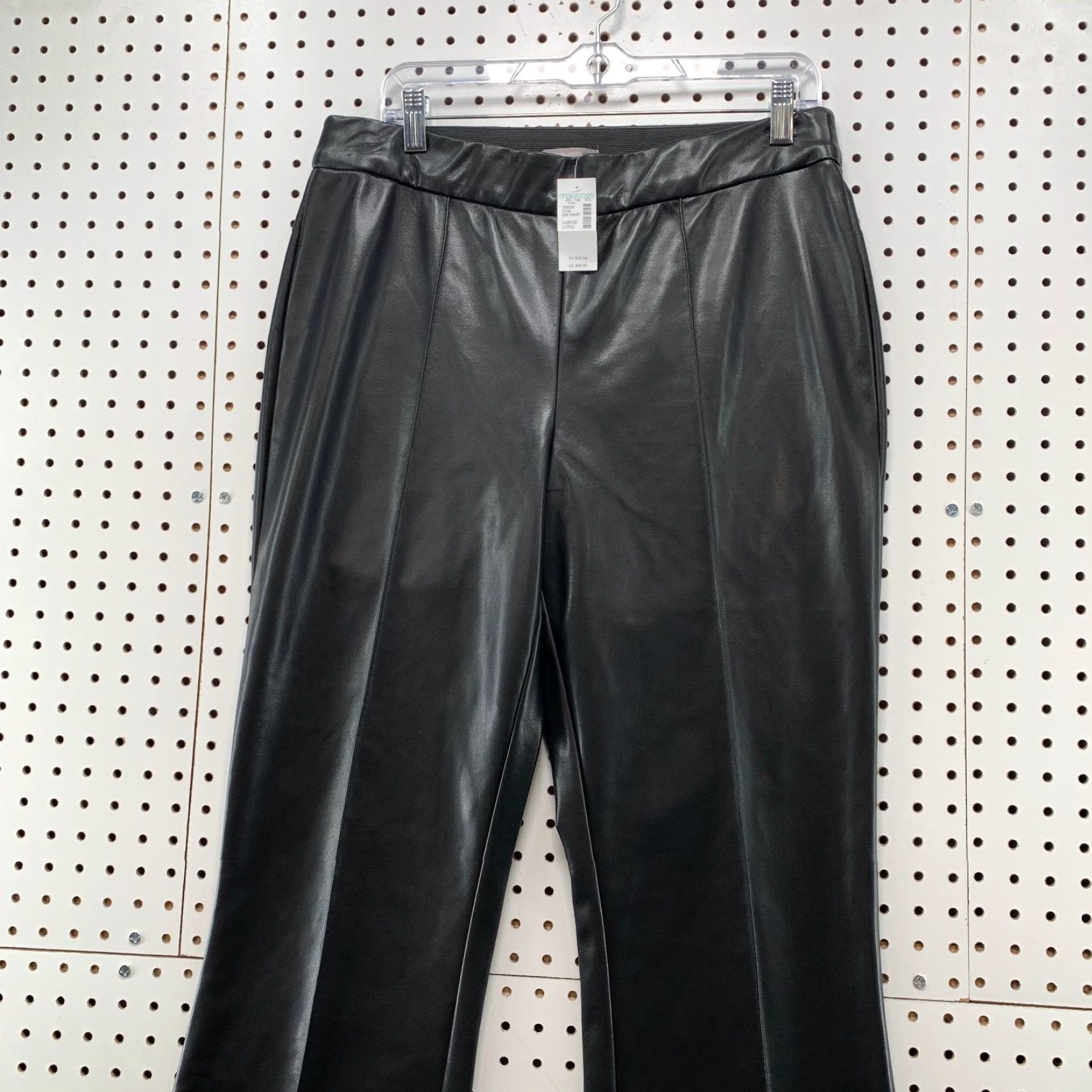 Vintage NEW Maurices Pants Womens Large Long Pull On Elastic Faux Leather Flared 33x33.5 White Size 36" / US 14 / IT 50 - 5 Thumbnail