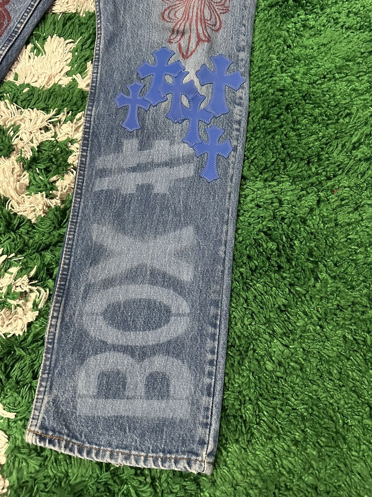 Chrome Hearts Chrome Hearts Levi’s Stencil Cross Patch Denim Size US 33 - 6 Thumbnail