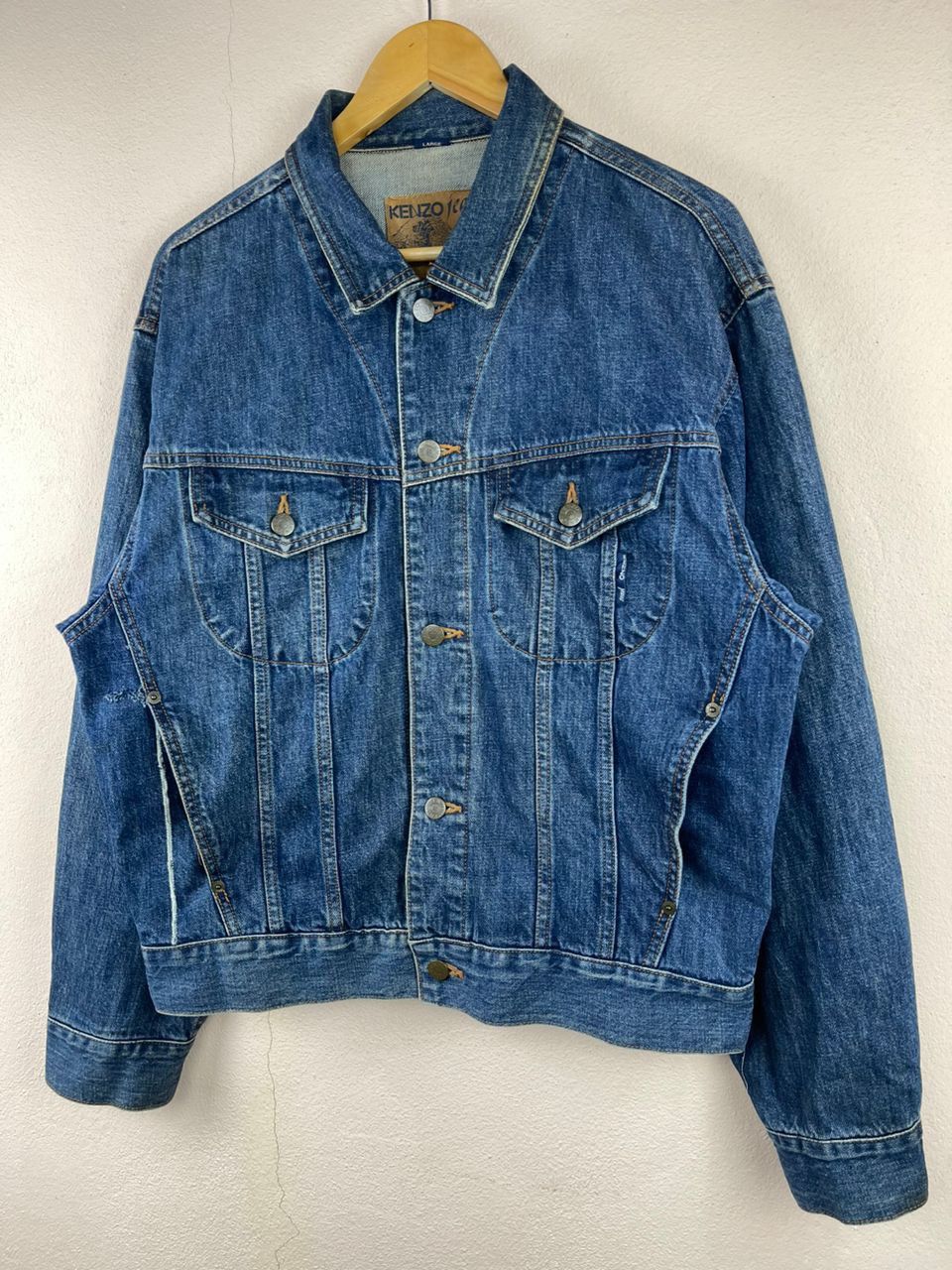 Designer × Japanese Brand × Kenzo Kenzo Jeans Distressed Denim Jacket Size US L / EU 52-54 / 3 - 4 Thumbnail