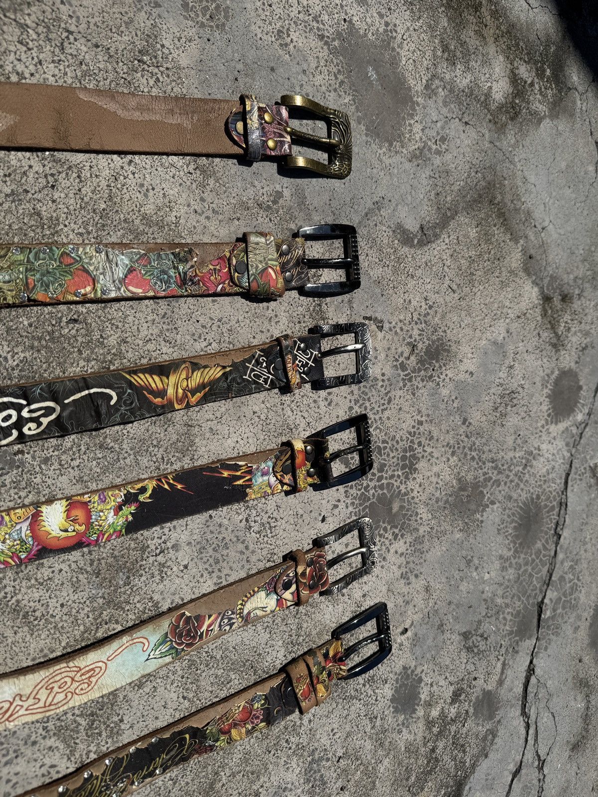 Ed Hardy × Vintage Ed Hardy X Christian Audigier Tattoo Art Leather Belts Size ONE SIZE - 12 Thumbnail