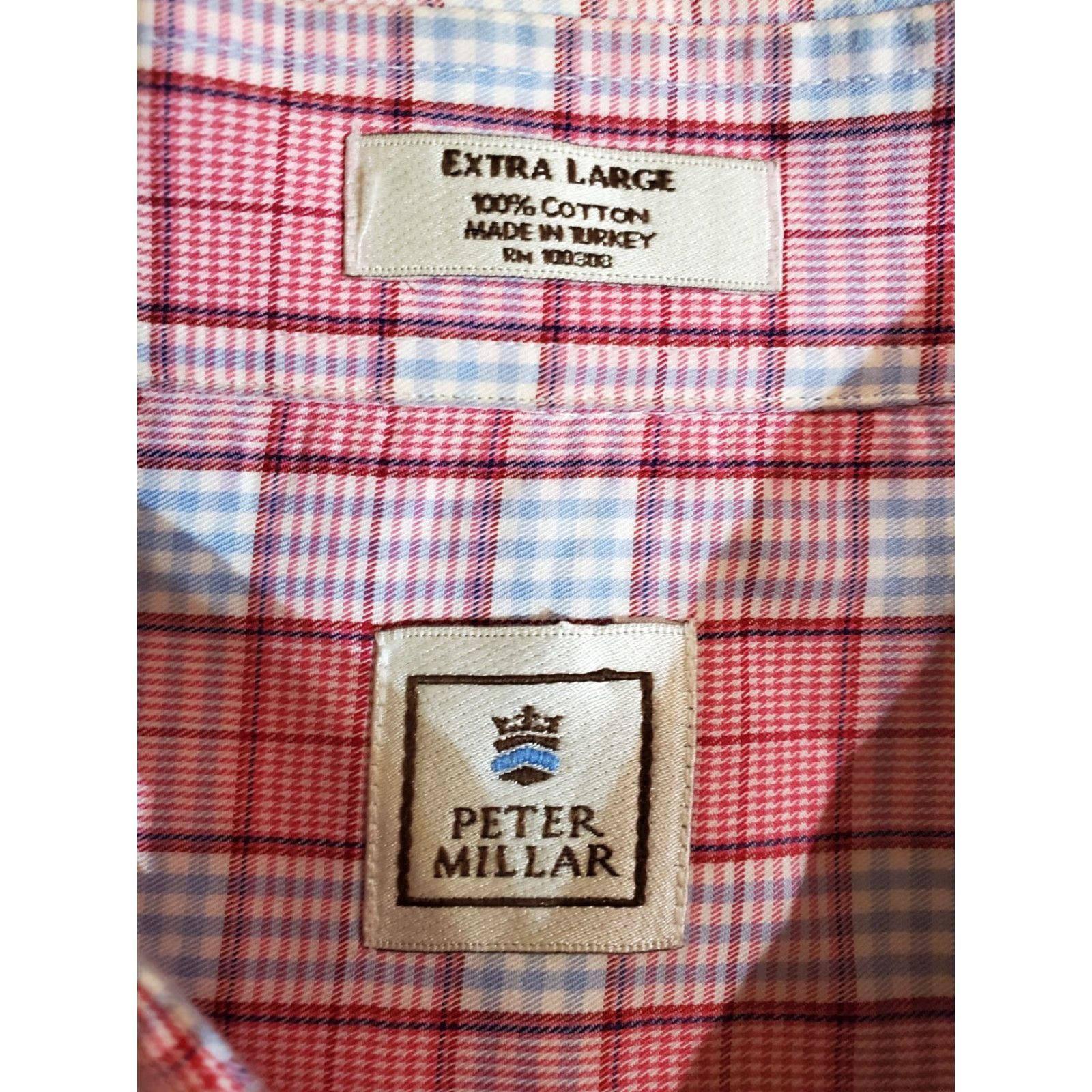 Peter Millar Peter Millar Signature Plaid Button-Up Dress Shirt Mens XL Pink/White Long Sleeve Casual Cotton Button-Down Collared Preppy Style Size 46R - 4 Thumbnail