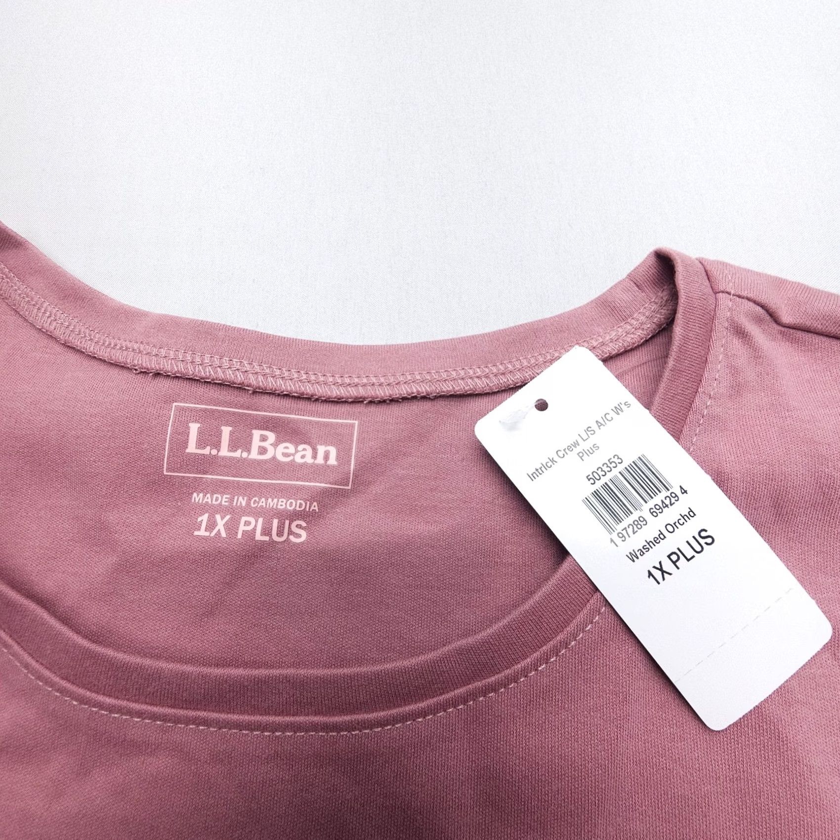 Vintage L.L. Bean Shirt Womens 1X Pink 100% Cotton Crew Neck Long Sleeve Tee Shirt Size XL / US 12-14 / IT 48-50 - 7 Thumbnail
