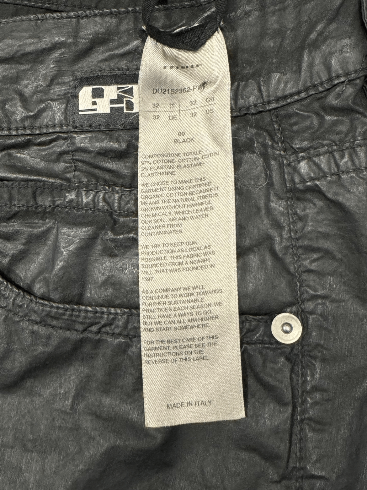 Rick Owens Sz 32 Rick Owens Drkshdw Waxed Denim mojos918944 Size US 32 / EU 48 - 3 Thumbnail