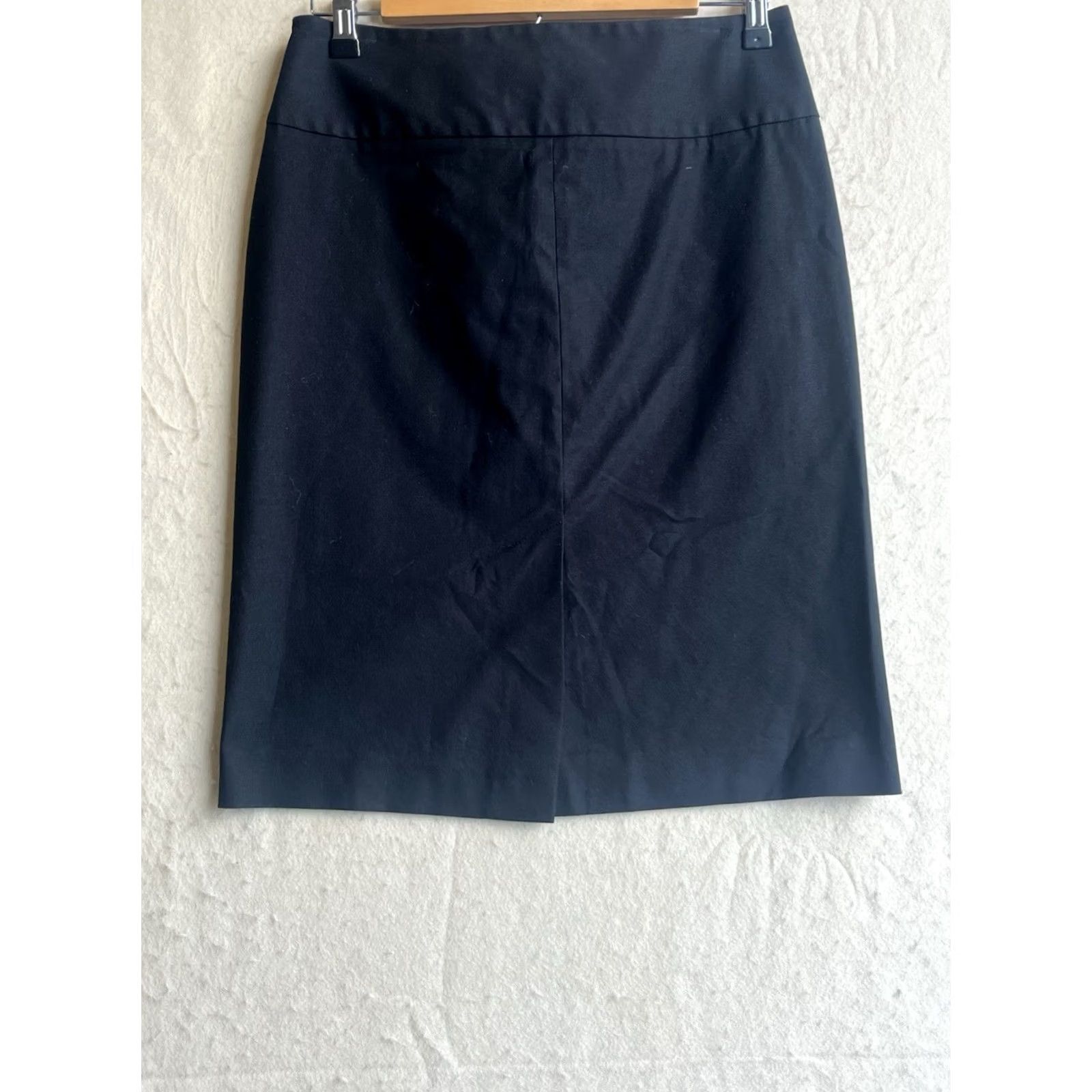Theory Theory Womens Black Knee Length Skirt Size 2 USA Made Zip Pencil Straight Casual Classic Cotton Dry Clean Only Womens Skirt Size 26" / US 2 / IT 38 - 2 Thumbnail