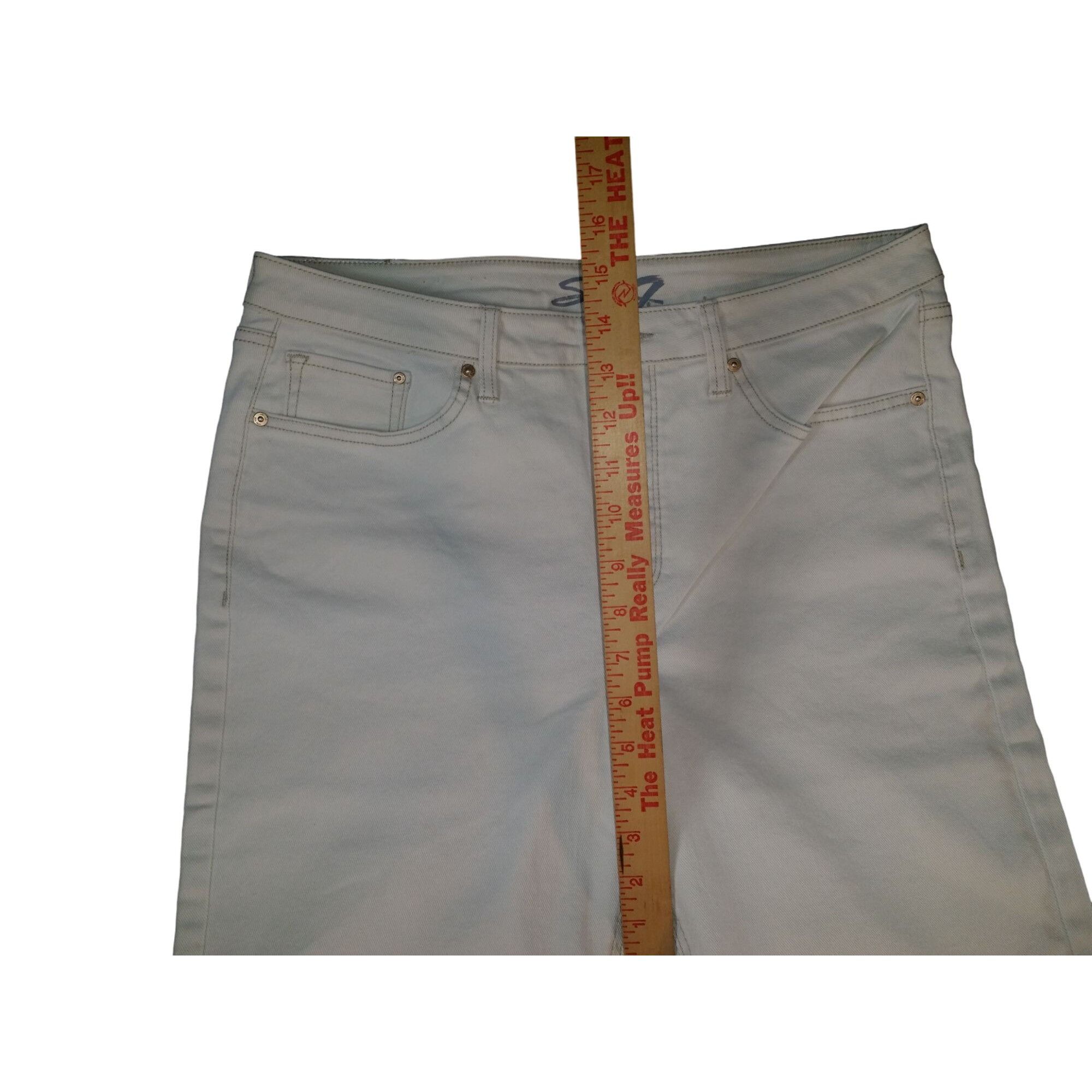 Seven 7 Seven7 Jeans Slim Straight Jeans Women Sz 12 White Denim Eve Size 34" / US 12 / IT 48 - 3 Thumbnail
