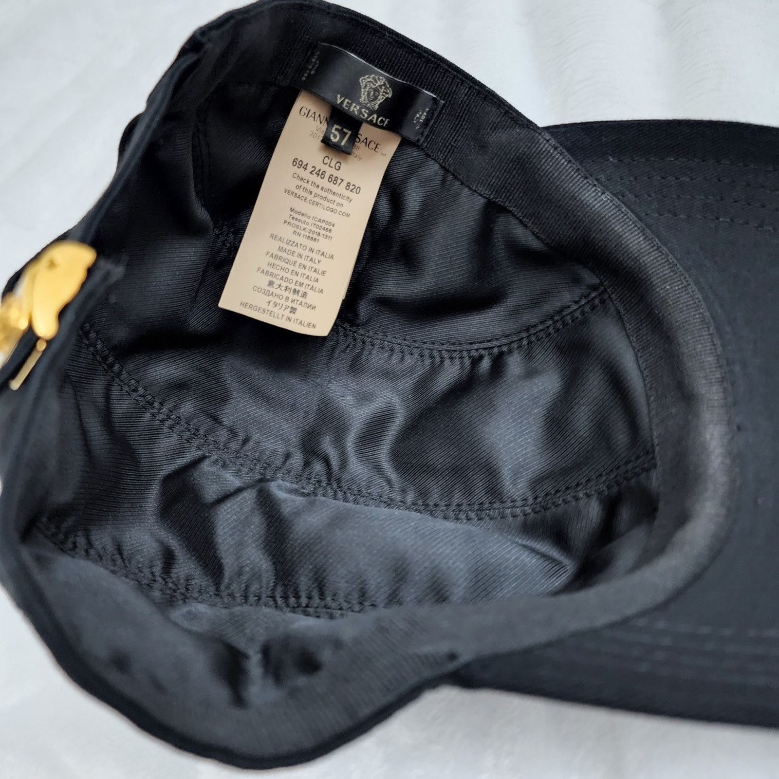 Versace Versace Vintage Logo Baseball Cap Black | Size M | MSRP $360 Size ONE SIZE - 6 Thumbnail