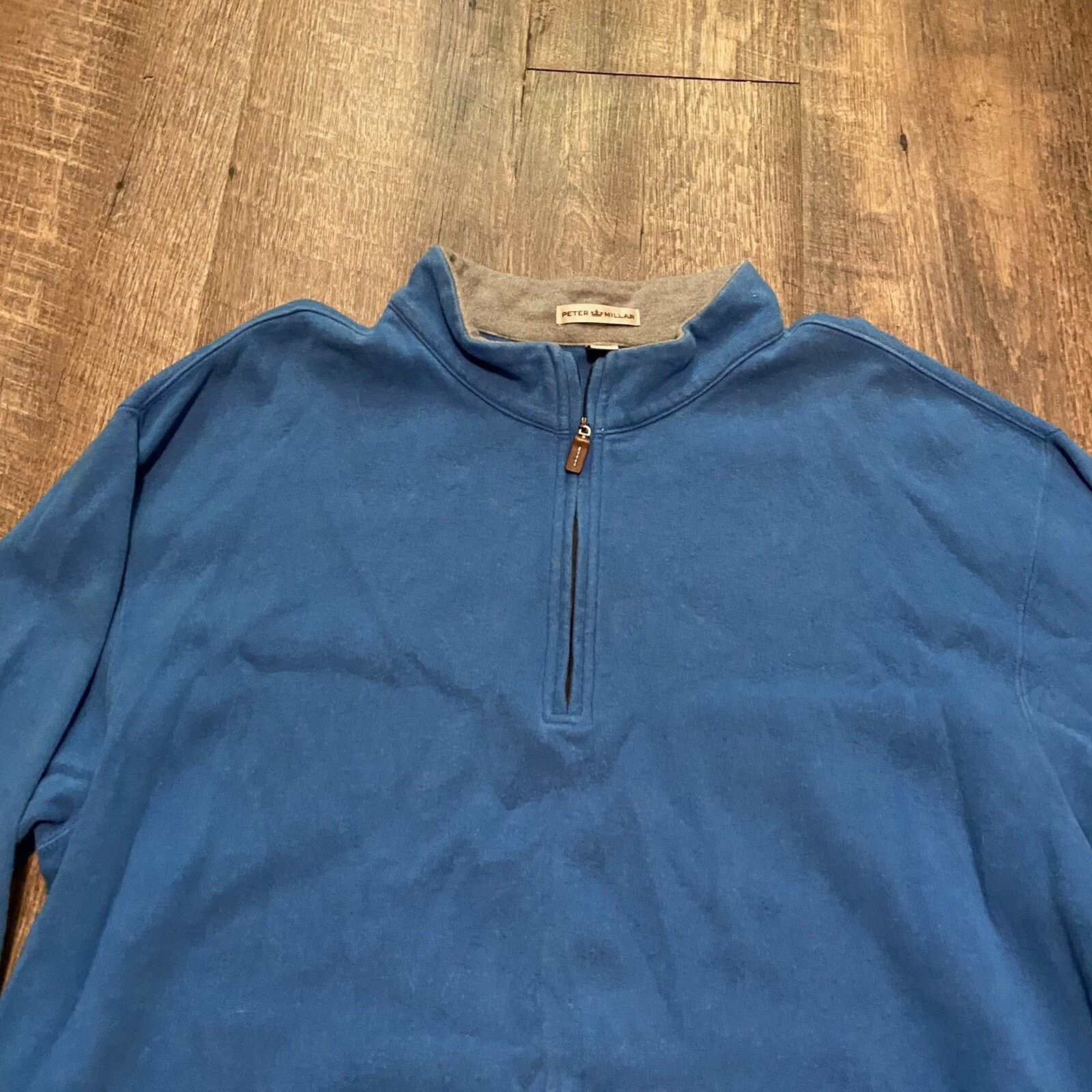 Peter Millar Peter Millar Pullover 1/4 Zip Cotton Sweater Blue Mens XL Size US XL / EU 56 / 4 - 2 Thumbnail