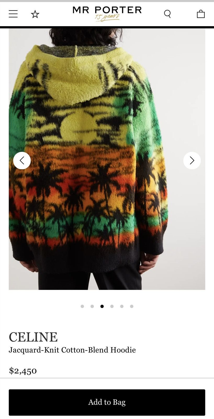 Celine Sunset Brushed Knit Hoodie Size US XS / EU 42 / 0 - 11 Thumbnail