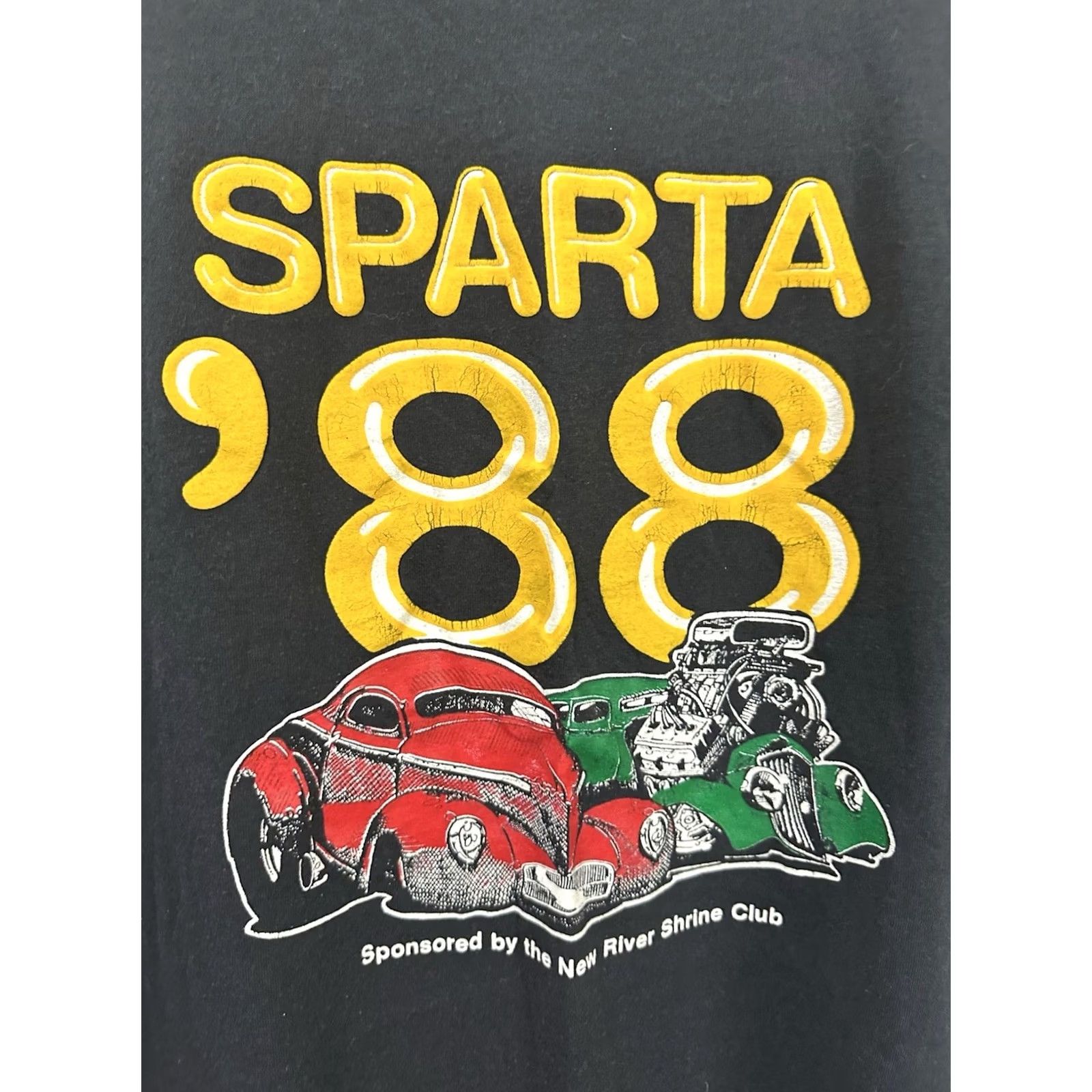 Vintage VTG 80s Sparta Shrine Car Show Paper Thin Worn Burnout T-Shirt XL Black Mens Shirt Nike? Size US XL / EU 56 / 4 - 4 Thumbnail