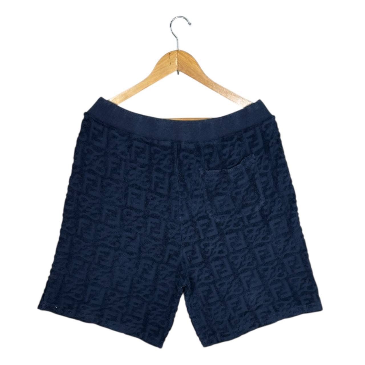 Fendi Fendi FF Monogram Terry Cloth Shorts Navy Blue 54 Size US 34 / EU 50 - 2 Thumbnail