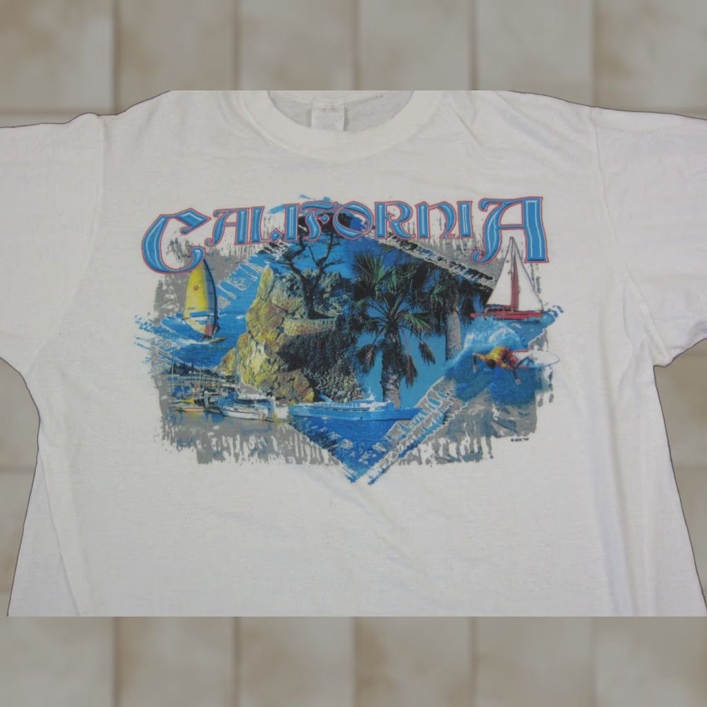 Vintage VINTAGE California Shirt Mens XL White Single Stitch 90s Beach Tuf-Enuf Short Sleeve Crew Neck T-Shirt XXL- none Size US XL / EU 56 / 4 - 1 Thumbnail
