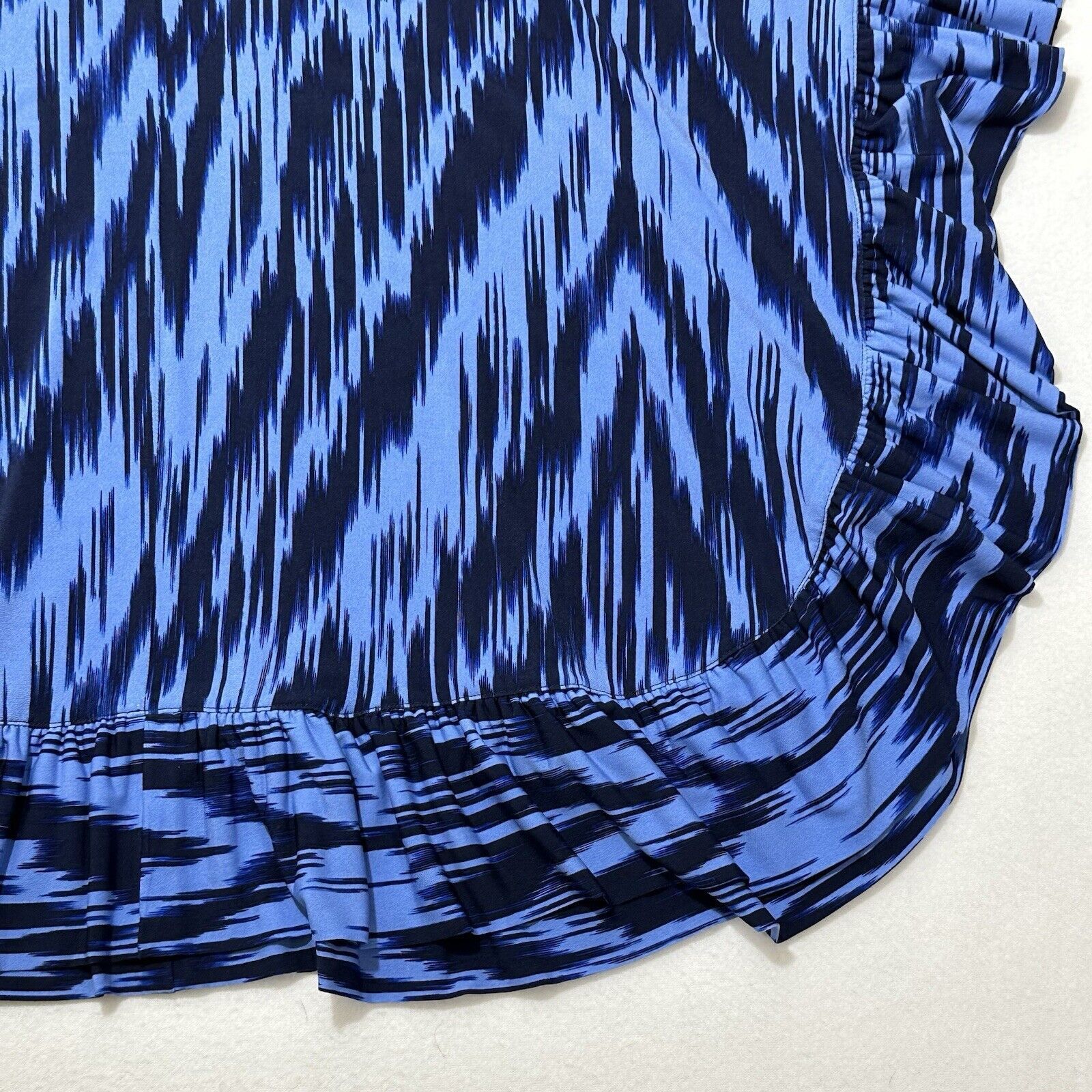 Michael Kors Michael Kors Large Blue V-Neck Blouse Kaftan Top Eyelet Size L / US 10 / IT 46 - 13 Thumbnail