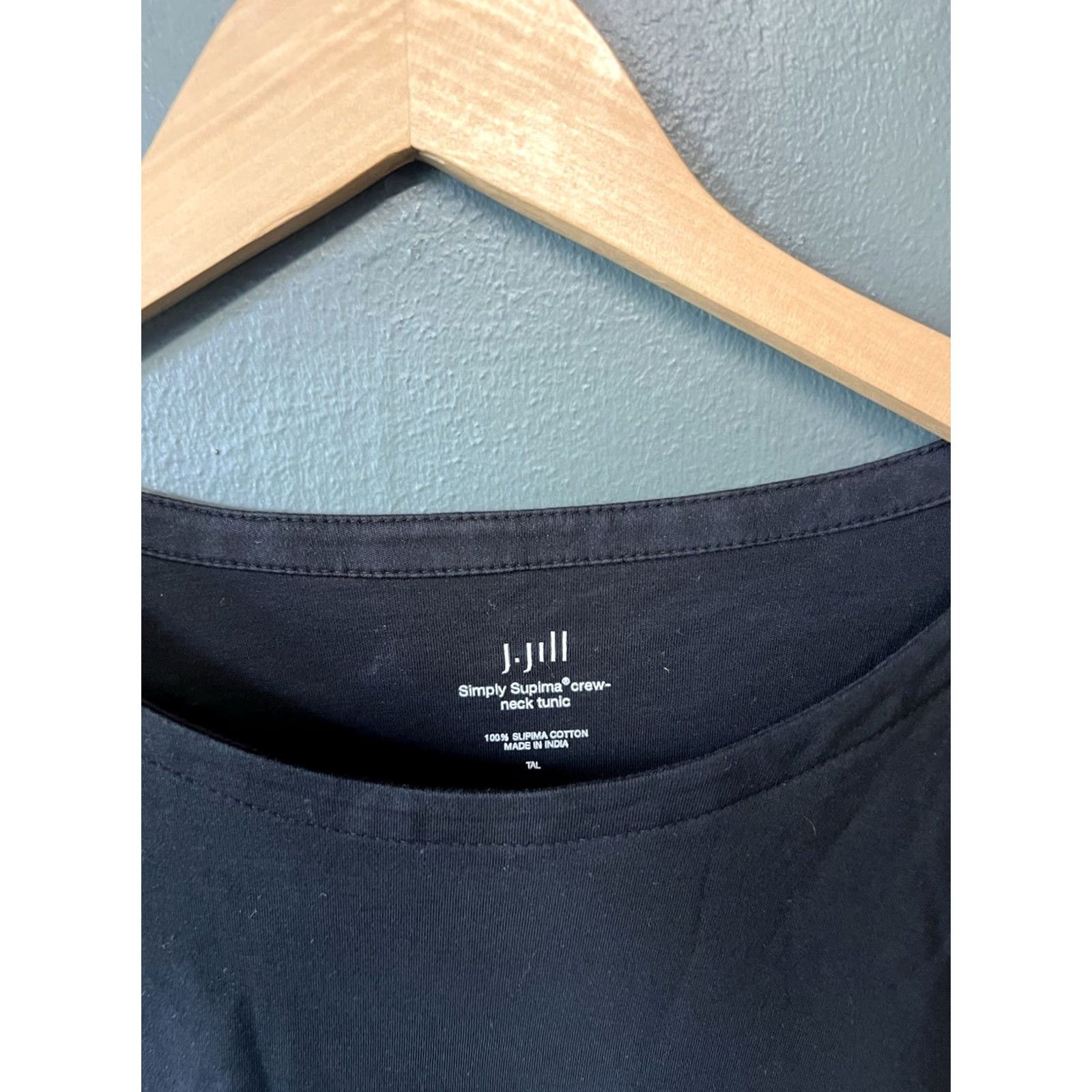 J. Jill J. Jill Womens Tunic Black Long Sleeve Shirt Size L Tall Supima Creneck Shirt T-Shirt Size L / US 10 / IT 46 - 3 Thumbnail
