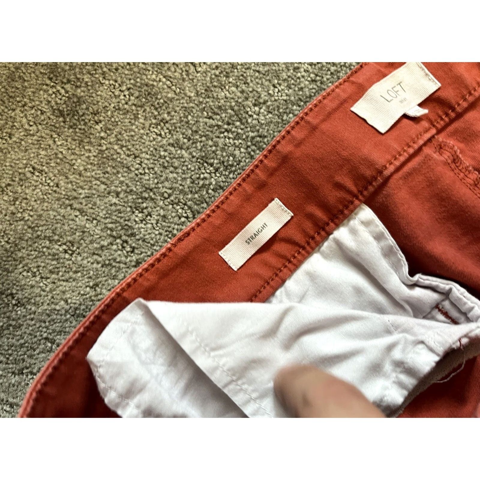Ann Taylor ANN TAYLOR LOFT Marisa Orange straight leg pants size 12 Women Chino Cotton Dress Pants Regular Size 34" / US 12 / IT 48 - 6 Thumbnail