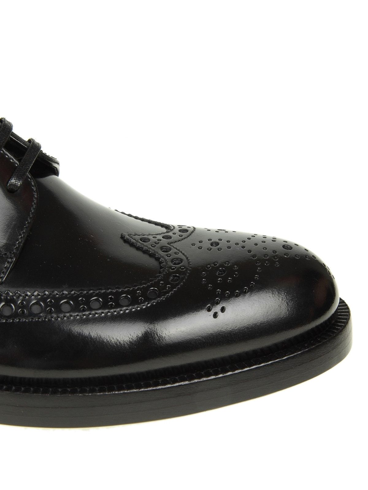 Dolce & Gabbana o1y0125 Leather Laced Shoes in Black Size US 8 / EU 41 - 3 Thumbnail