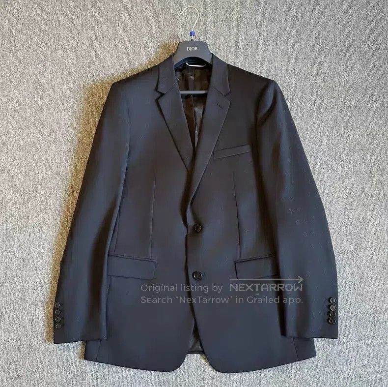 Dior Dior Dark Pattern Full Logo Wool Suit Jacket Size US L / EU 52-54 / 3 - 1 Thumbnail