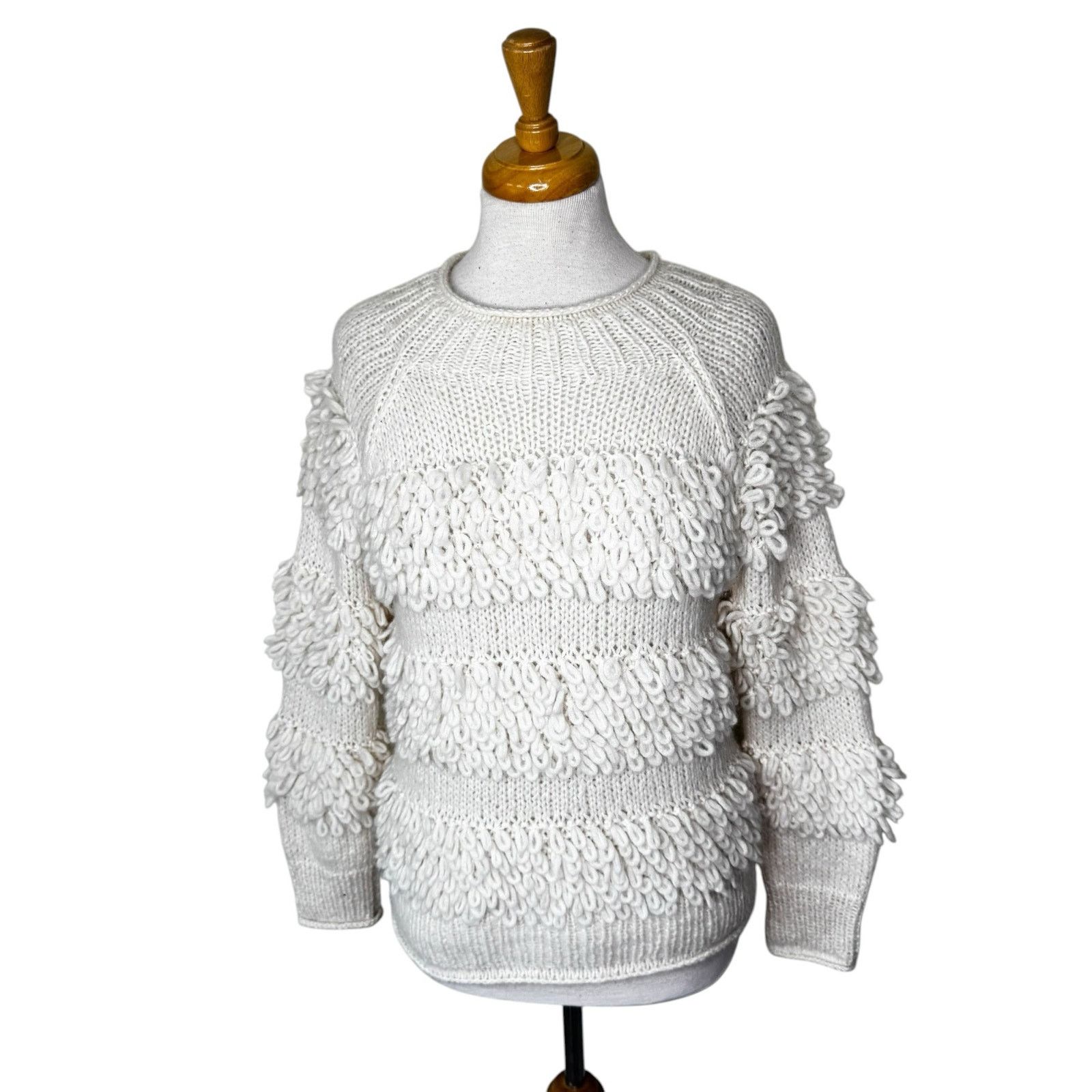 Faherty FAHERTY Polly Looped Knit Baby Alpaca Wool Blend Sweater Size S / US 4 / IT 40 - 2 Thumbnail