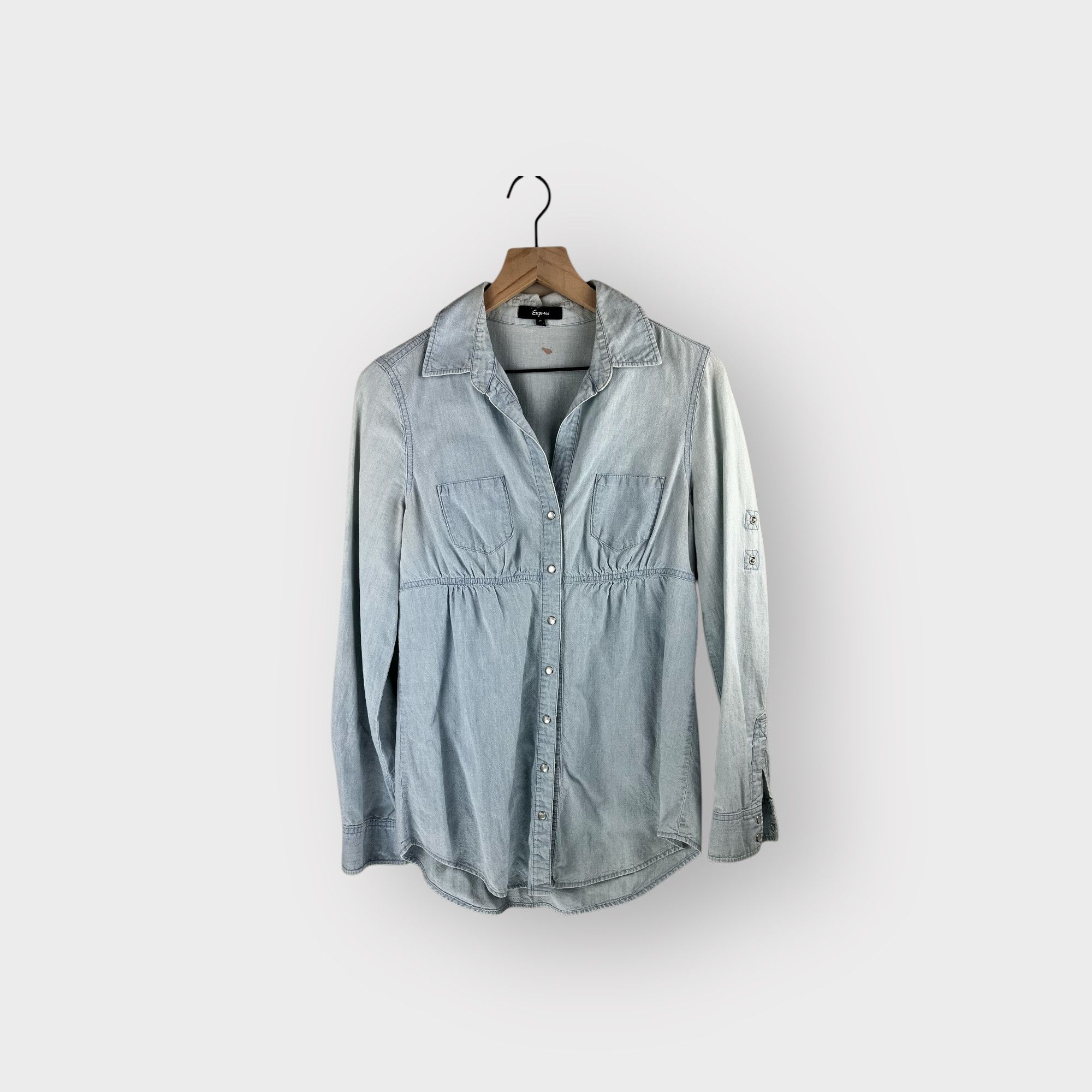 Express × Vintage Vintage 2000's Express Denim Button Up Shirt Size S / US 4 / IT 40 - 1 Thumbnail
