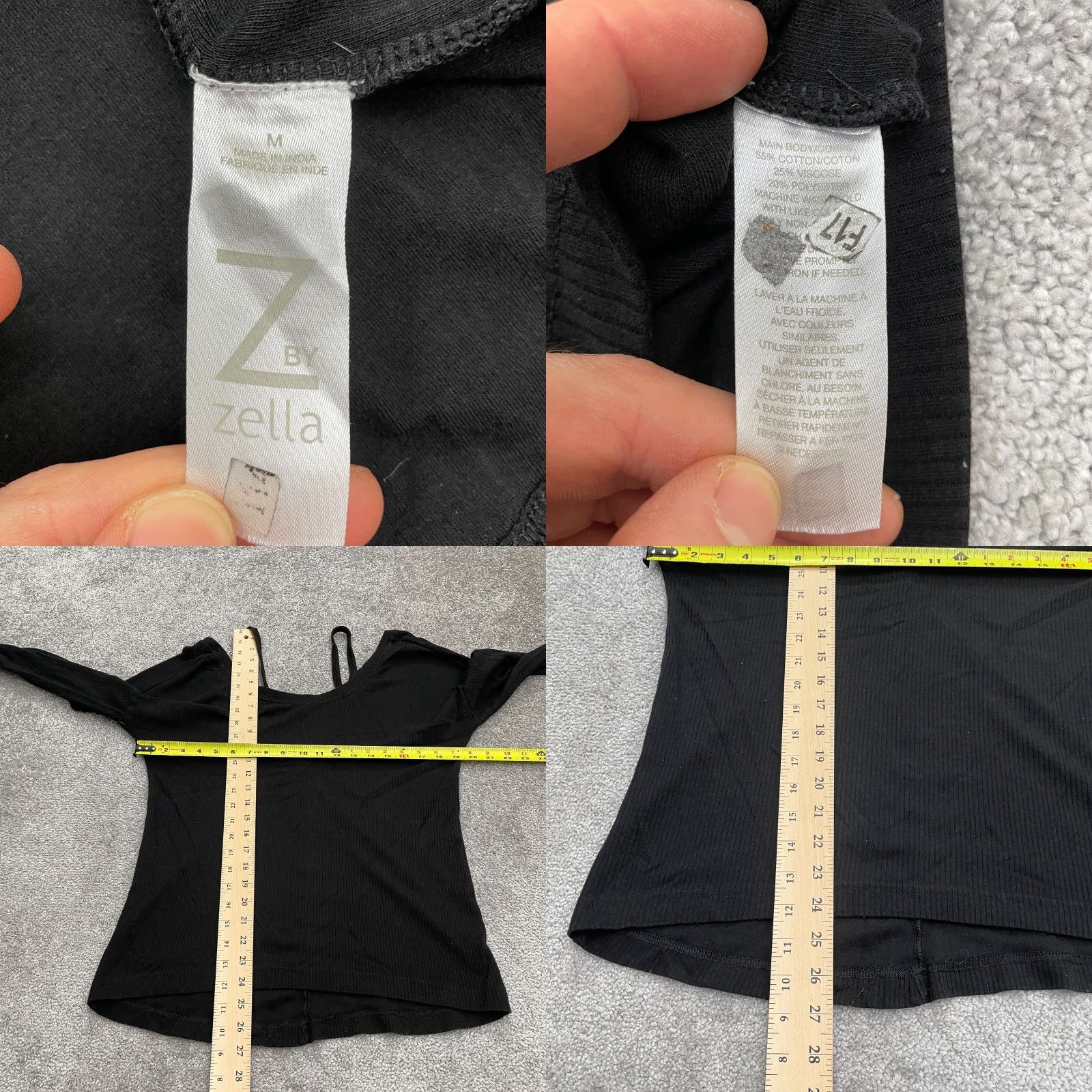 Vintage Zella Blouse Women Medium Black Cold Shoulder Knit Long Sleeve Casual Top Size M / US 6-8 / IT 42-44 - 8 Thumbnail