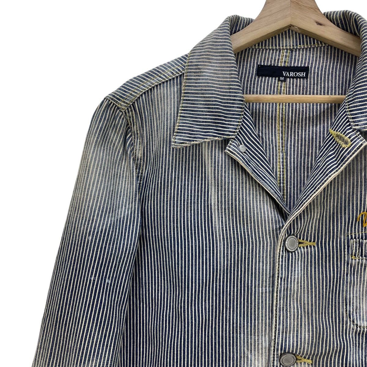 Japanese Brand 🔥Vintage Faded Varosh Hikory Stripe Jacket Size US S / EU 44-46 / 1 - 3 Thumbnail