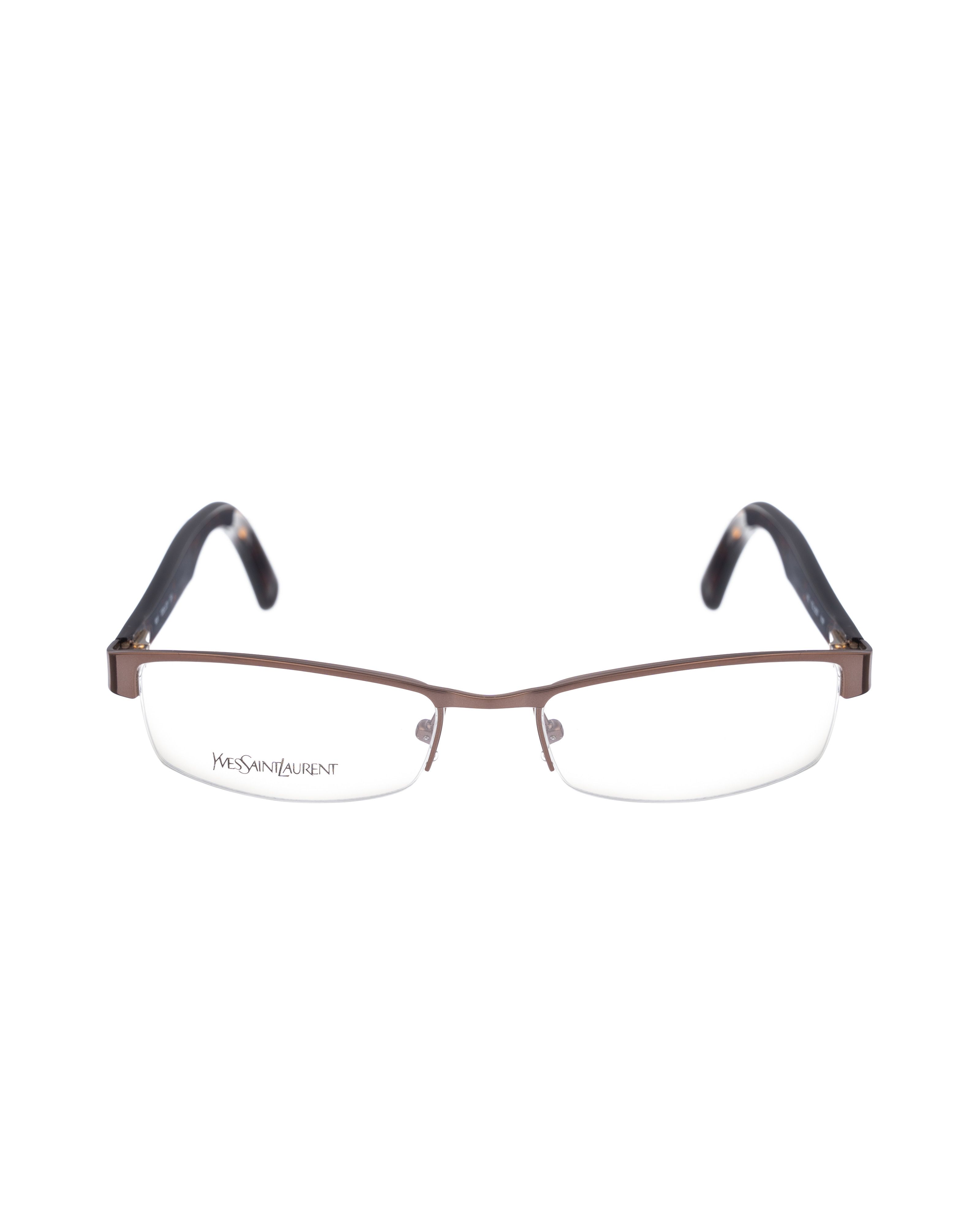 Saint Laurent Paris Yves Saint Laurent 00s Metal Brown Havana HalfRim Glasses Size ONE SIZE - 1 Thumbnail