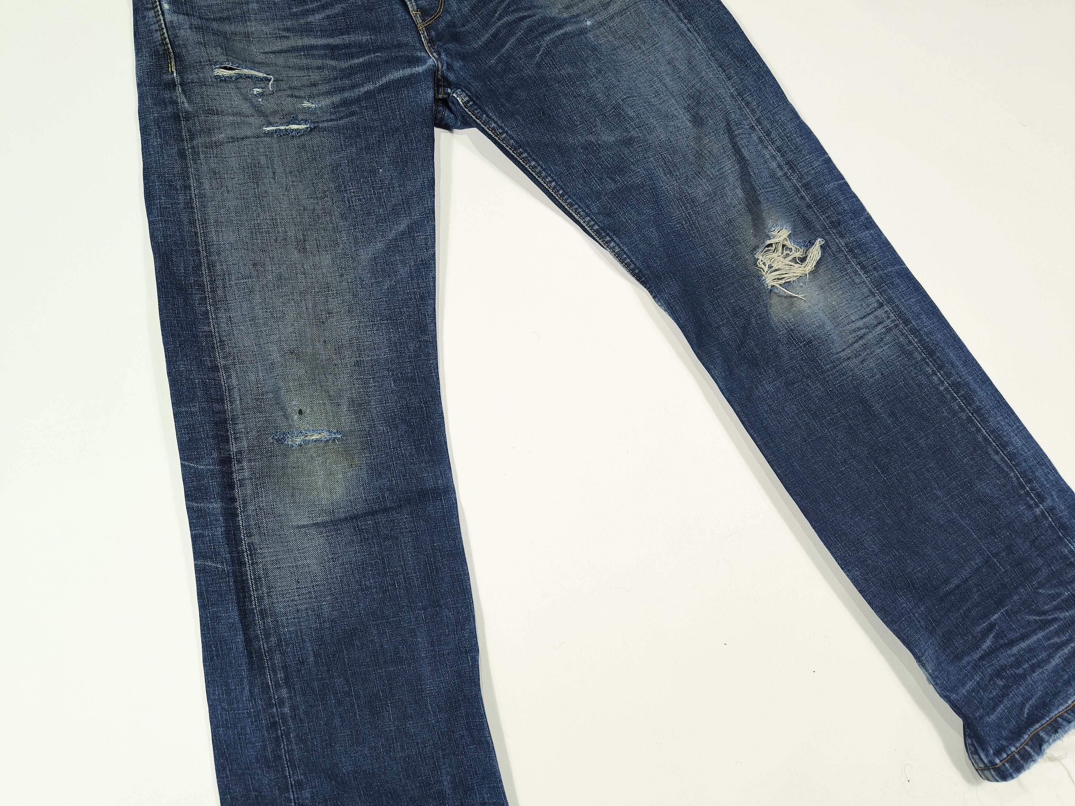 Lee Lee 101B Distressed Selvedge Denim Jeans Size W32 L32 Size US 32 / EU 48 - 5 Thumbnail