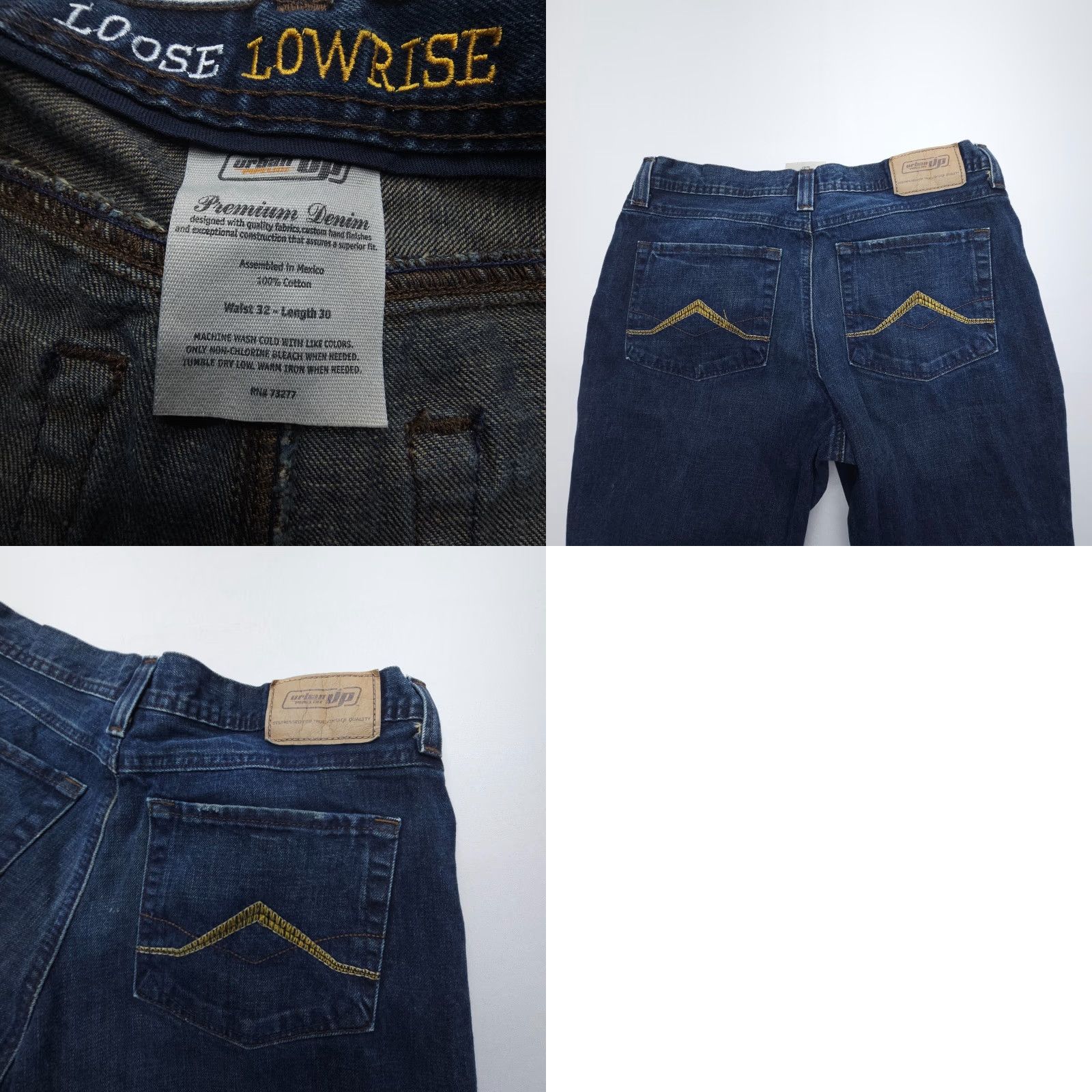 Vintage Urban Up Urban Pipeline Up Jeans Mens 32 x 30 Dark Blue Denim 90s Straight Relaxed Baggy Rise Mid 10-12 in Zip 5-Pocket Logo Comfort Vintage No Size US 32 / EU 48 - 8 Thumbnail