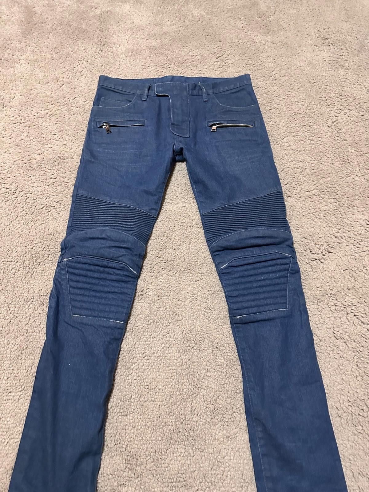 Balmain WOMENS BALMAIN SKINNY BIKER MOTO JEAN SIZE 31 Size 31" - 3 Thumbnail