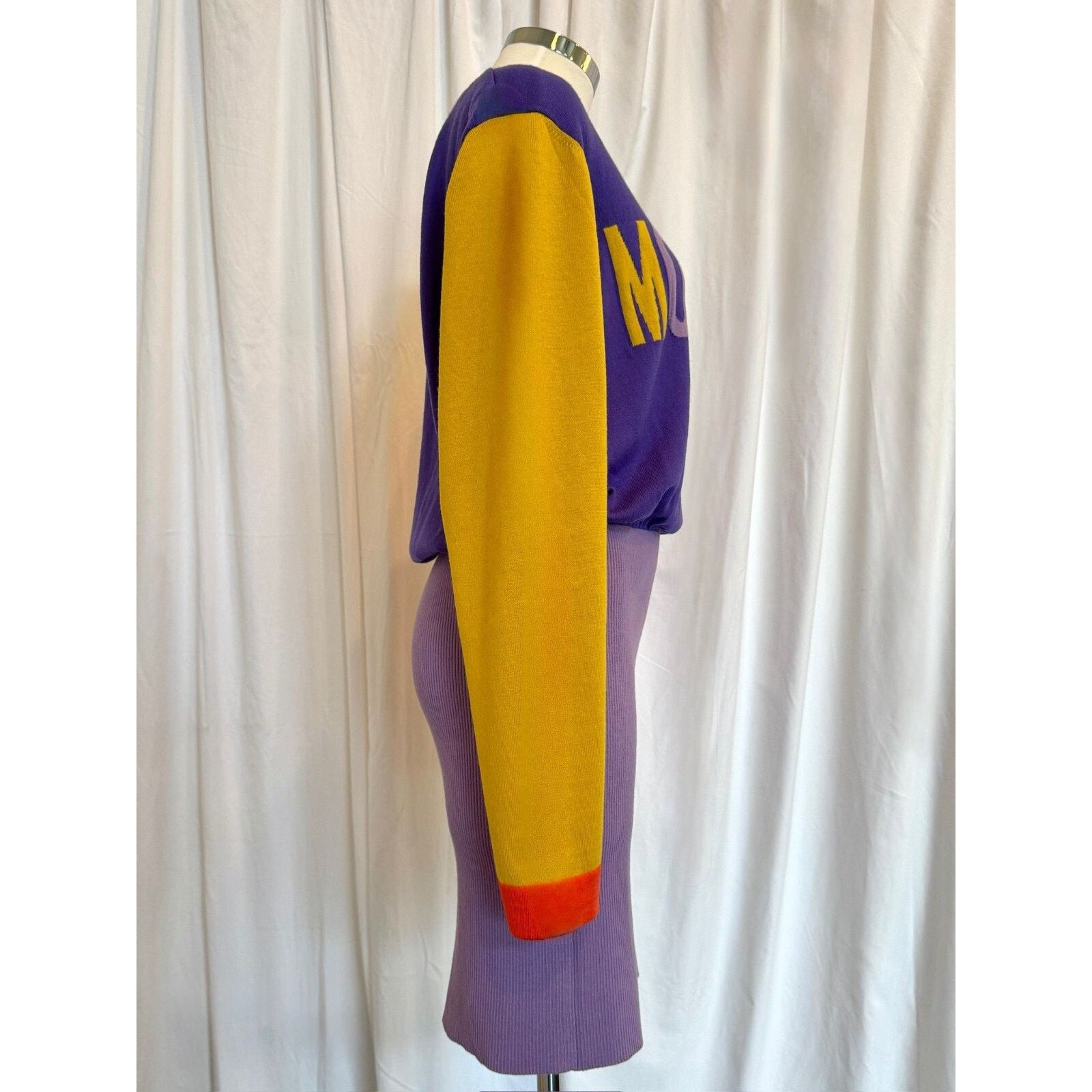 Moschino AW22 MOSCHINO Couture Jeremy Scott Sleeve Purple Knit Dress Size M / US 6-8 / IT 42-44 - 10 Thumbnail