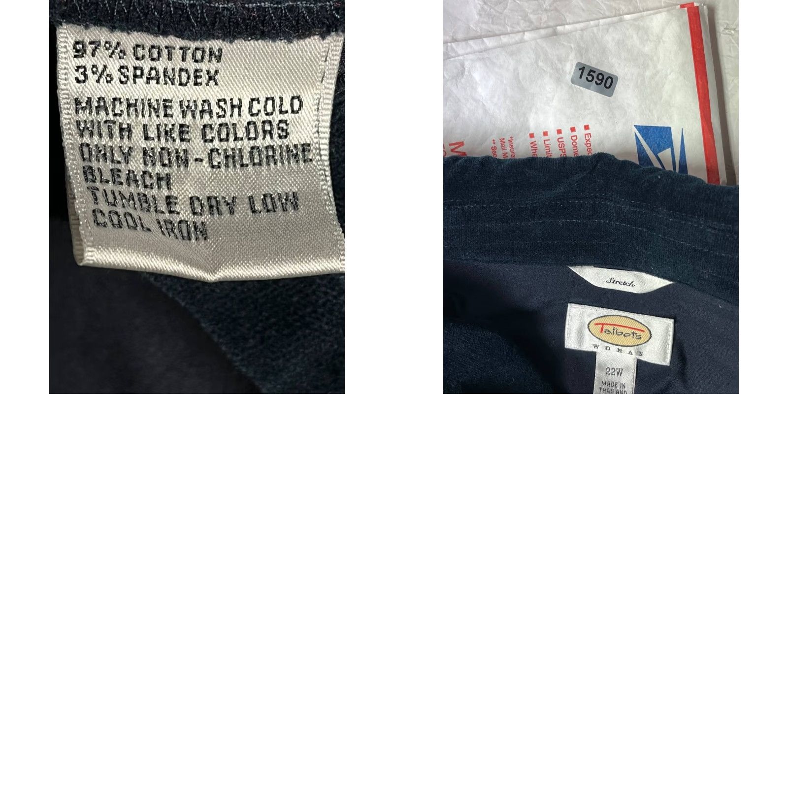 Talbots VINTAGE Talbots Velvet Button Down Coat 22W Long Sleeve Blue Womens Stretch Velvet Coat 22W Womens Size 3XL / US 20-22 - 8 Thumbnail