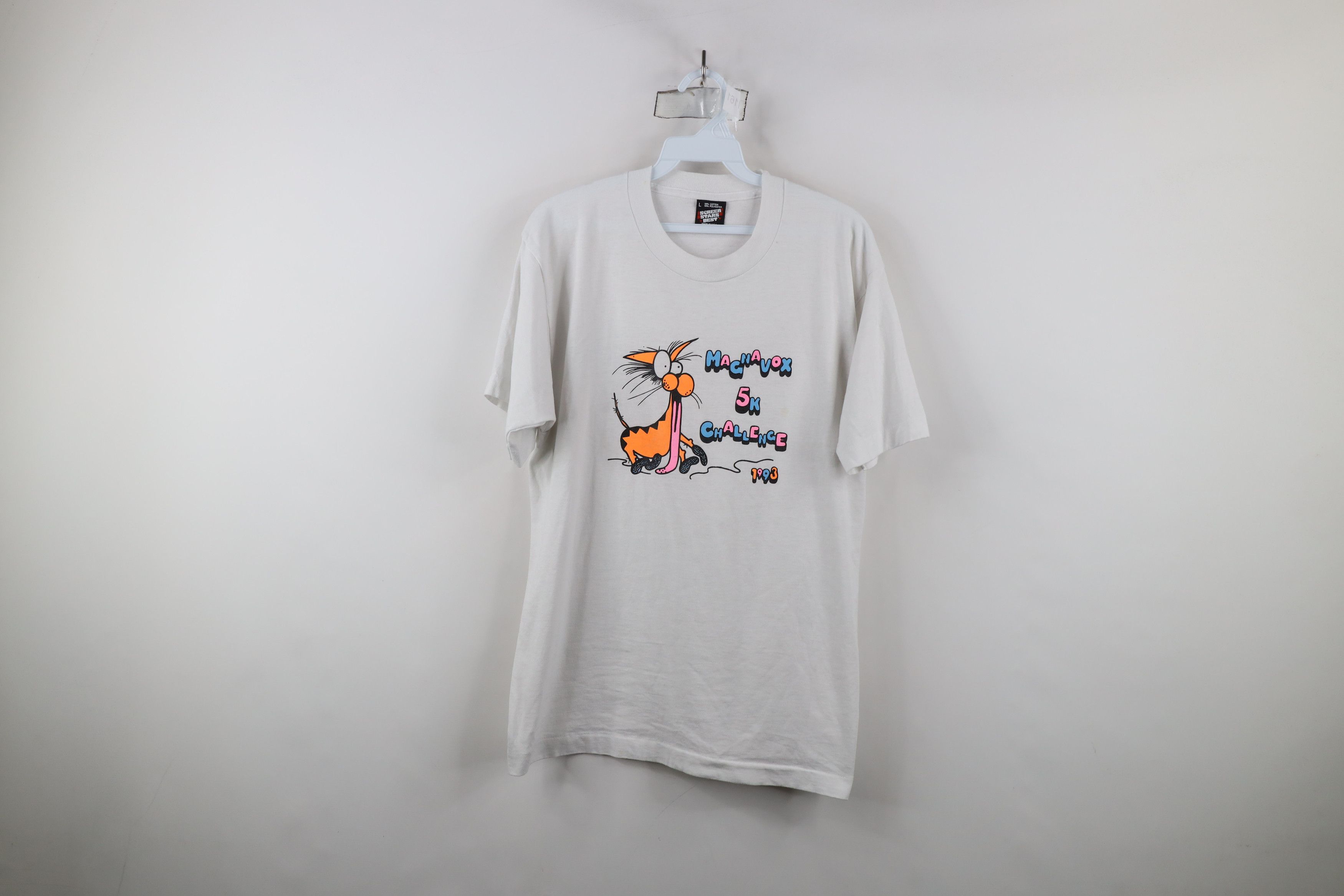 Vintage Vintage 90s Streetwear Challenge Road Race Cat T-Shirt USA Size US L / EU 52-54 / 3 - 1 Thumbnail