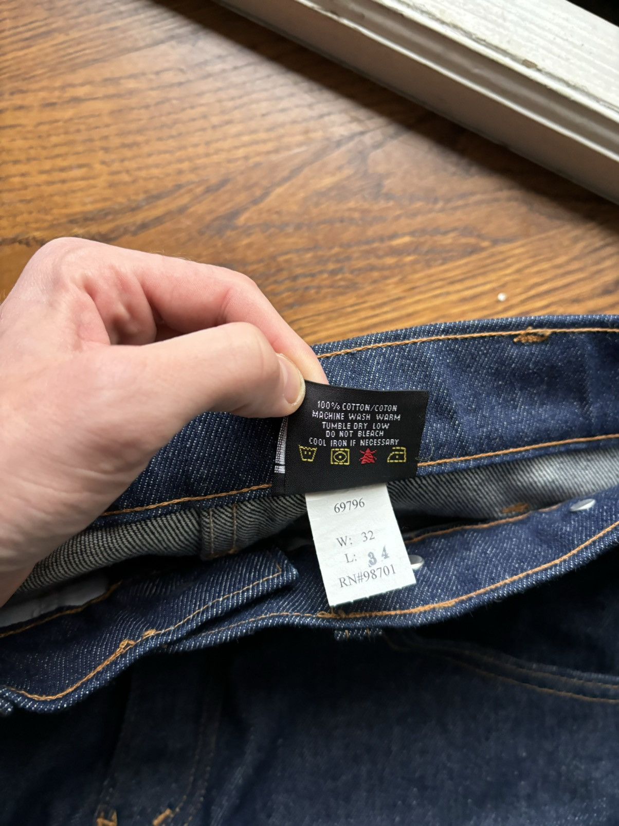 Carhartt × Vintage 1990s PRSN Blue Double Knees Vintage Prison Work Jeans Heavy Size US 32 / EU 48 - 10 Thumbnail