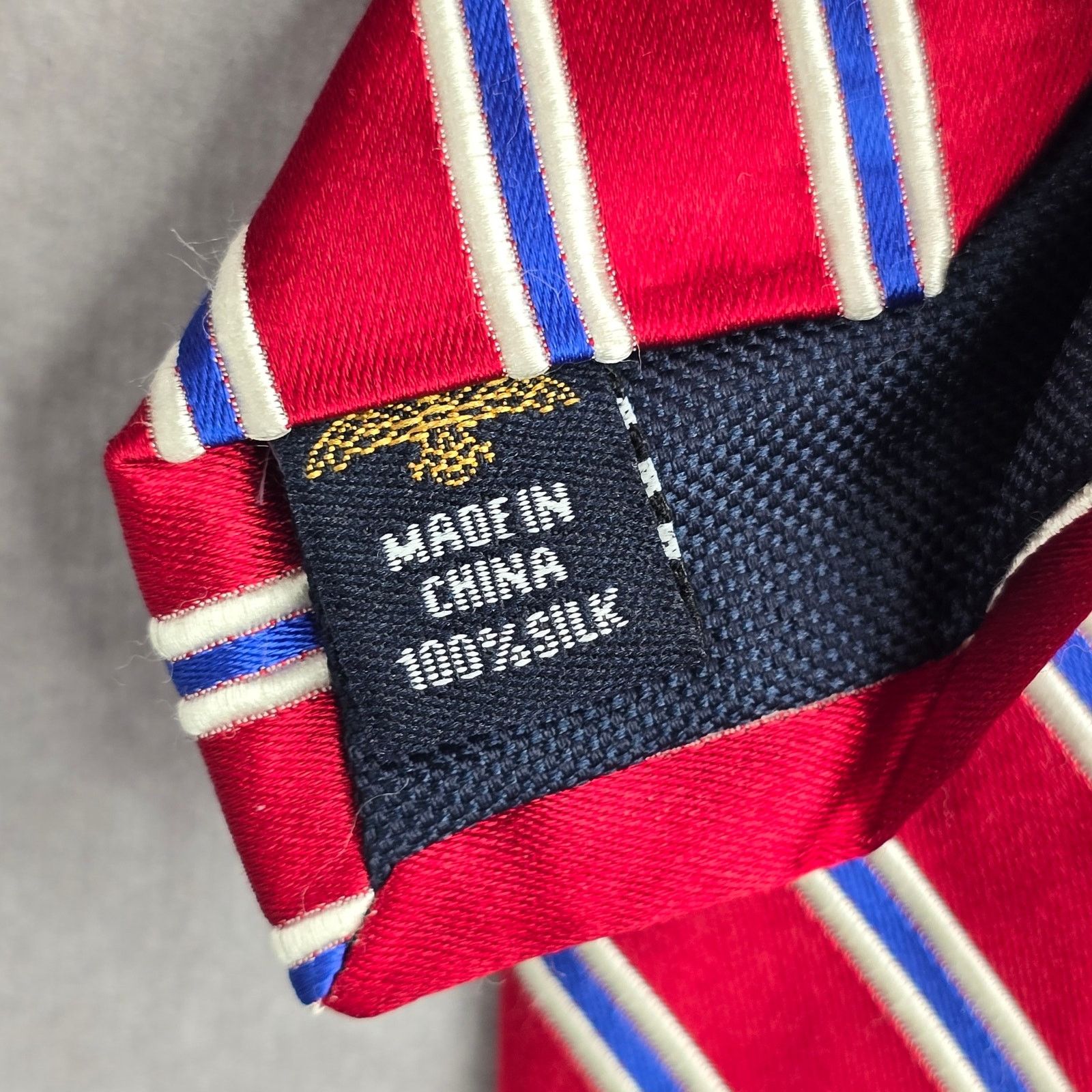 Other Eagle Red Blue White Stripe Repp 100% Silk Neck Tie NWOT Size 28 - 5 Thumbnail