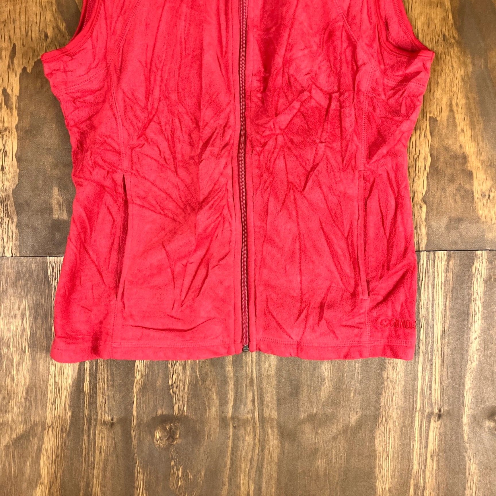 Vintage Gander Mtn Womens Vest Jacket Red Fleece Full Zip Open Pockets Medium Sleeveless MTN Vest Womens Red Fleece Full Zip Size M / US 6-8 / IT 42-44 - 3 Thumbnail