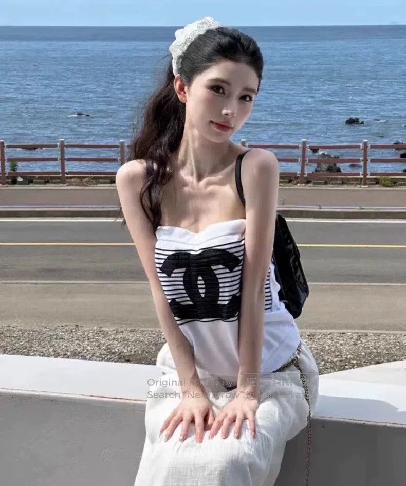 Chanel Chanel 24S black and white striped suspender vest Size XS / US 0-2 / IT 36-38 - 3 Thumbnail