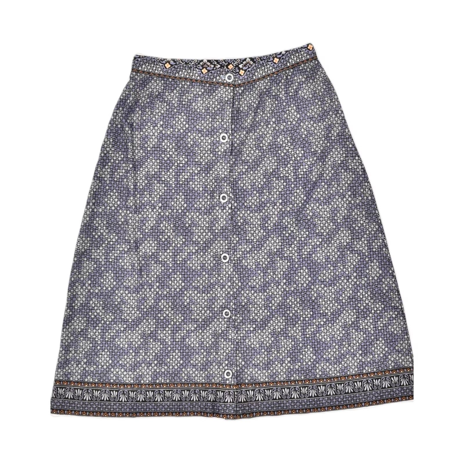 Vintage VINTAGE Womens A-Line Skirt Navy Blue Spotted Polyester W27 Small Size 27" / US 4 / IT 40 - 2 Thumbnail