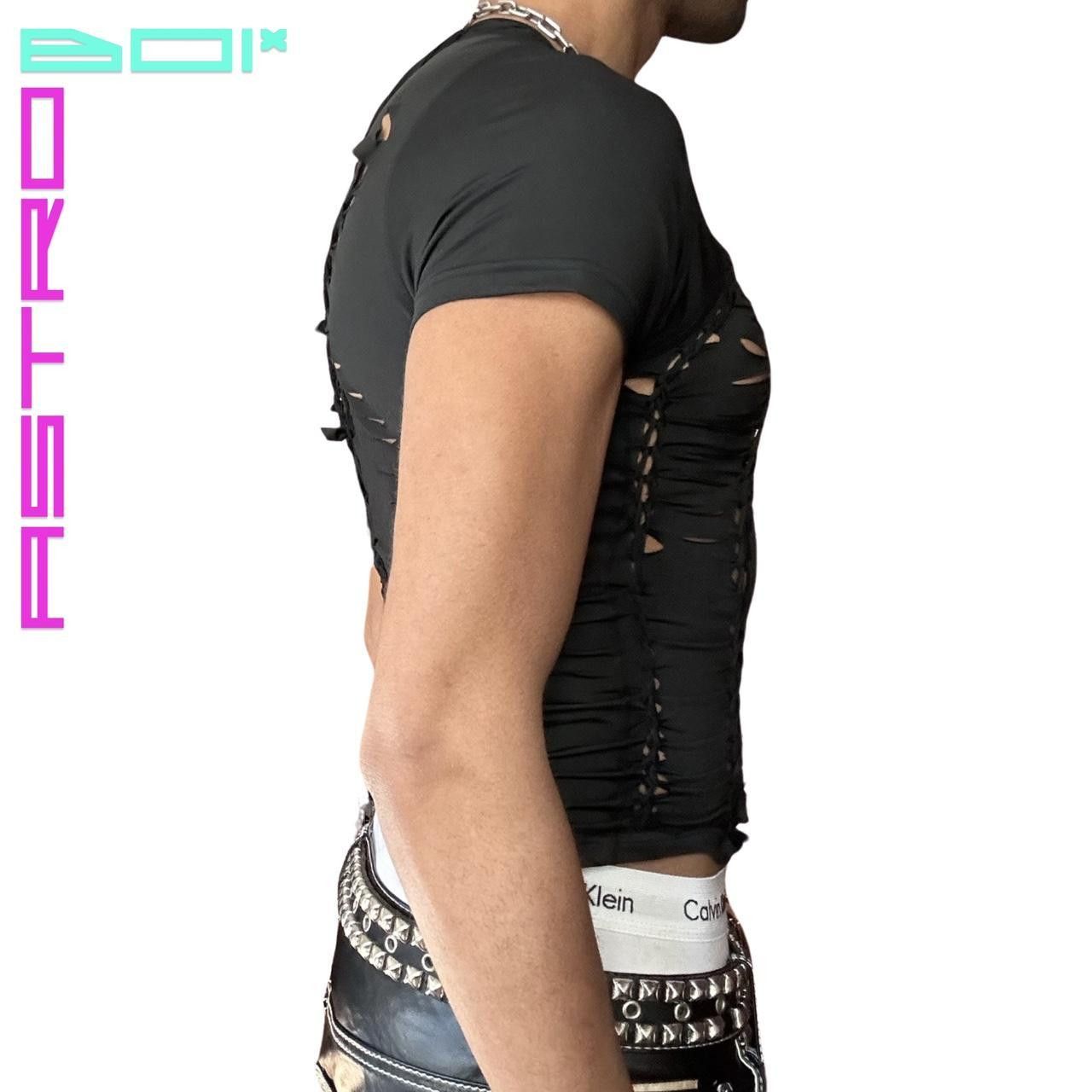 Gildan ASTROBOI 'LINES' Black Braided Compression Top - Large Size US L / EU 52-54 / 3 - 3 Thumbnail
