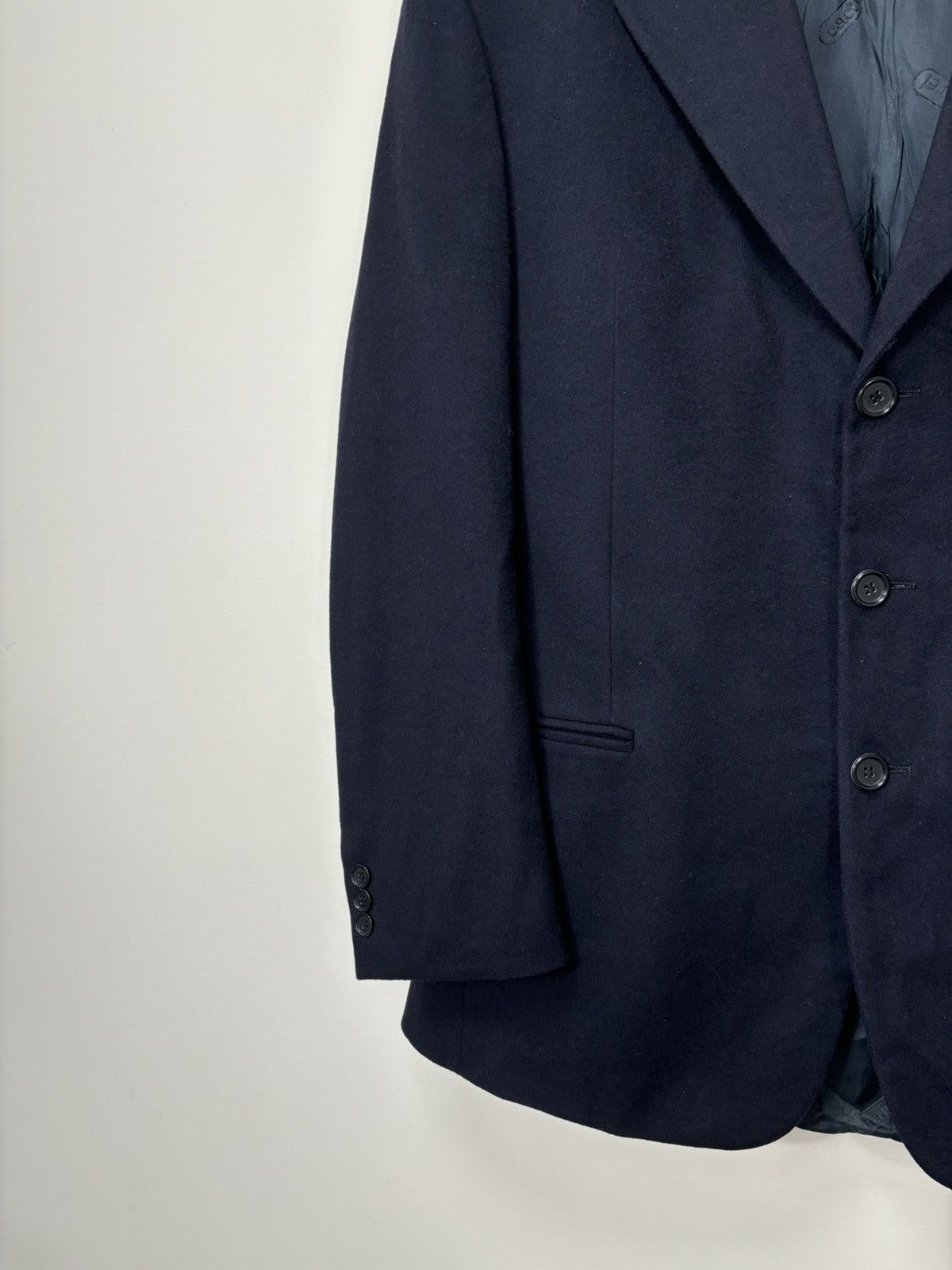Vintage Vintage Cacharel Men’s Navy Blue Luxury Wool Blazer Jacket Size 44R - 6 Thumbnail