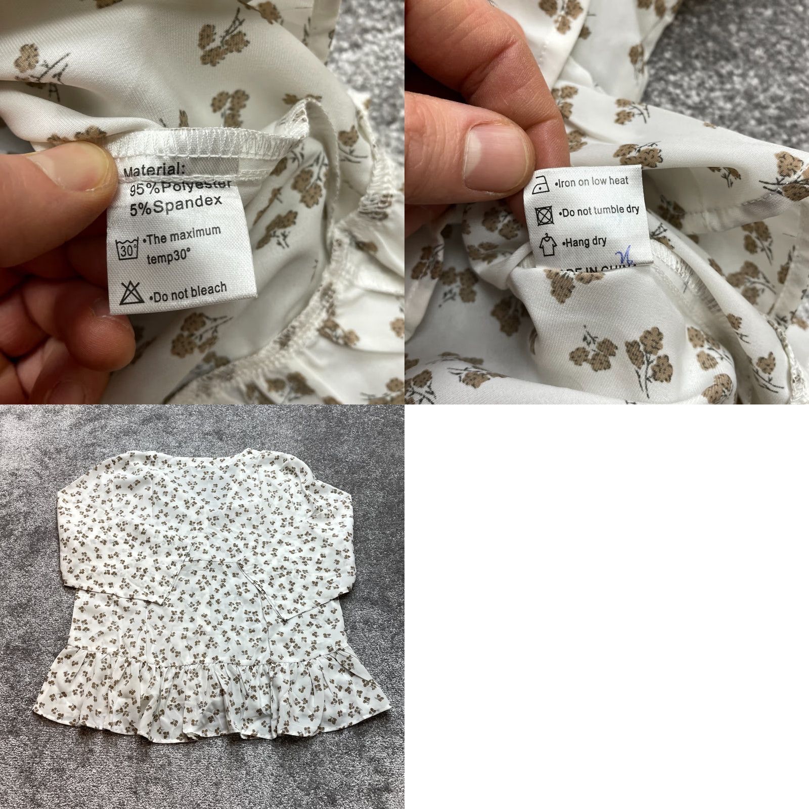 Vintage VINTAGE Tasamo Blouse Shirt Womens 2XL White Floral Button Up Long Sleeve NWT Size XXL / US 16-18 / IT 52-54 - 8 Thumbnail