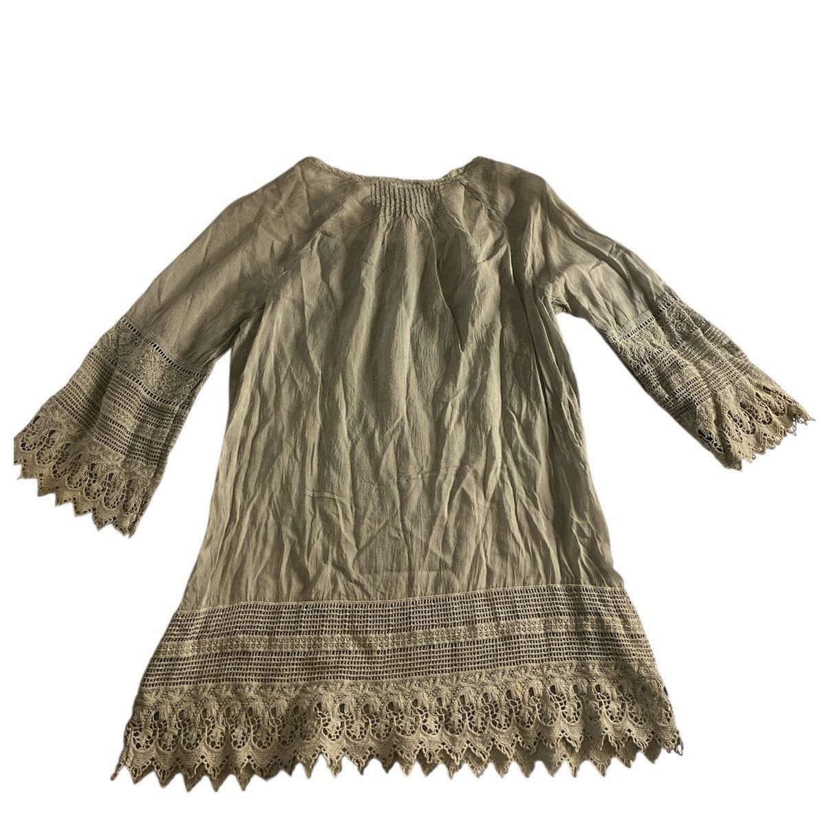 Johnny Was Boho Chic Crochet Lace Tunic Dress Johnny Was Gray XS Size XS / US 0-2 / IT 36-38 - 6 Thumbnail