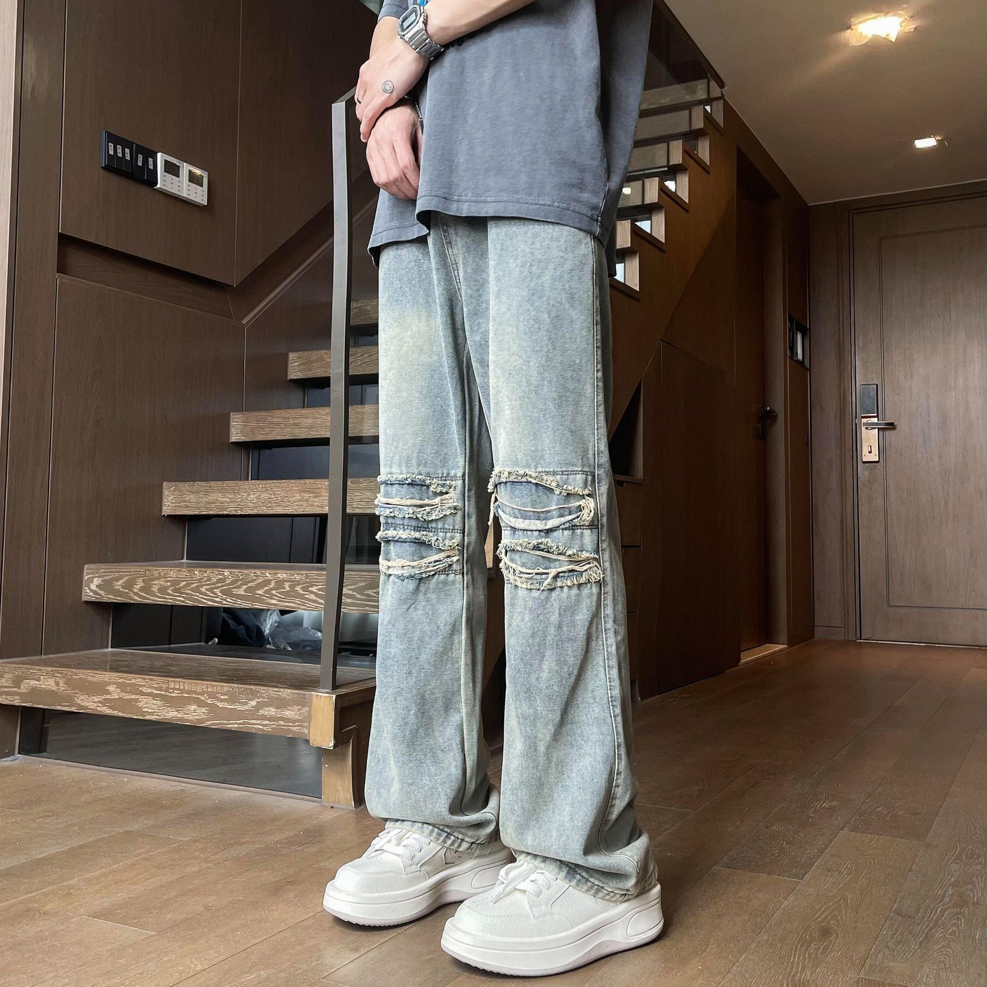 Japanese Brand × Jean Retro loose straight leg micro flared jeans Size US 32 / EU 48 - 6 Thumbnail